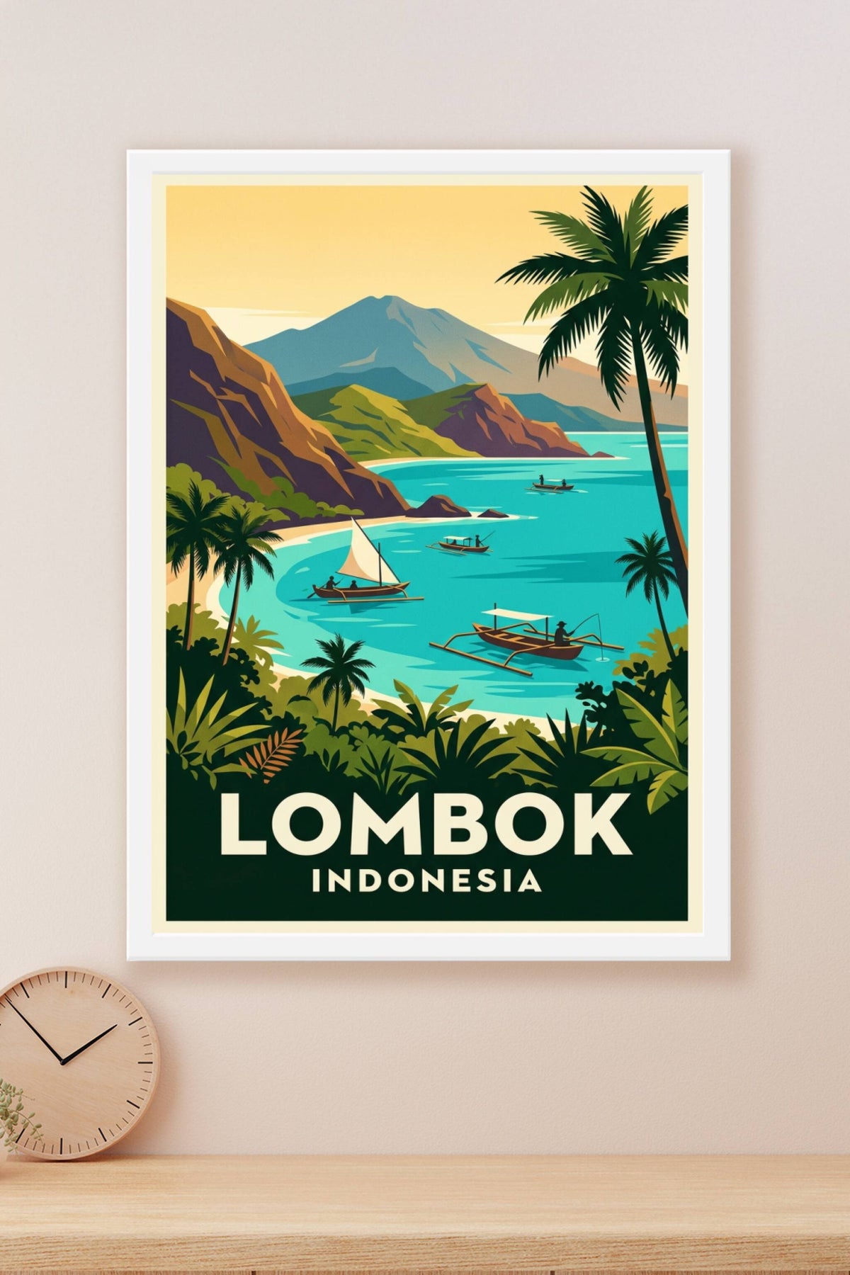 Affiche de Lombok, poster paysage tropical
