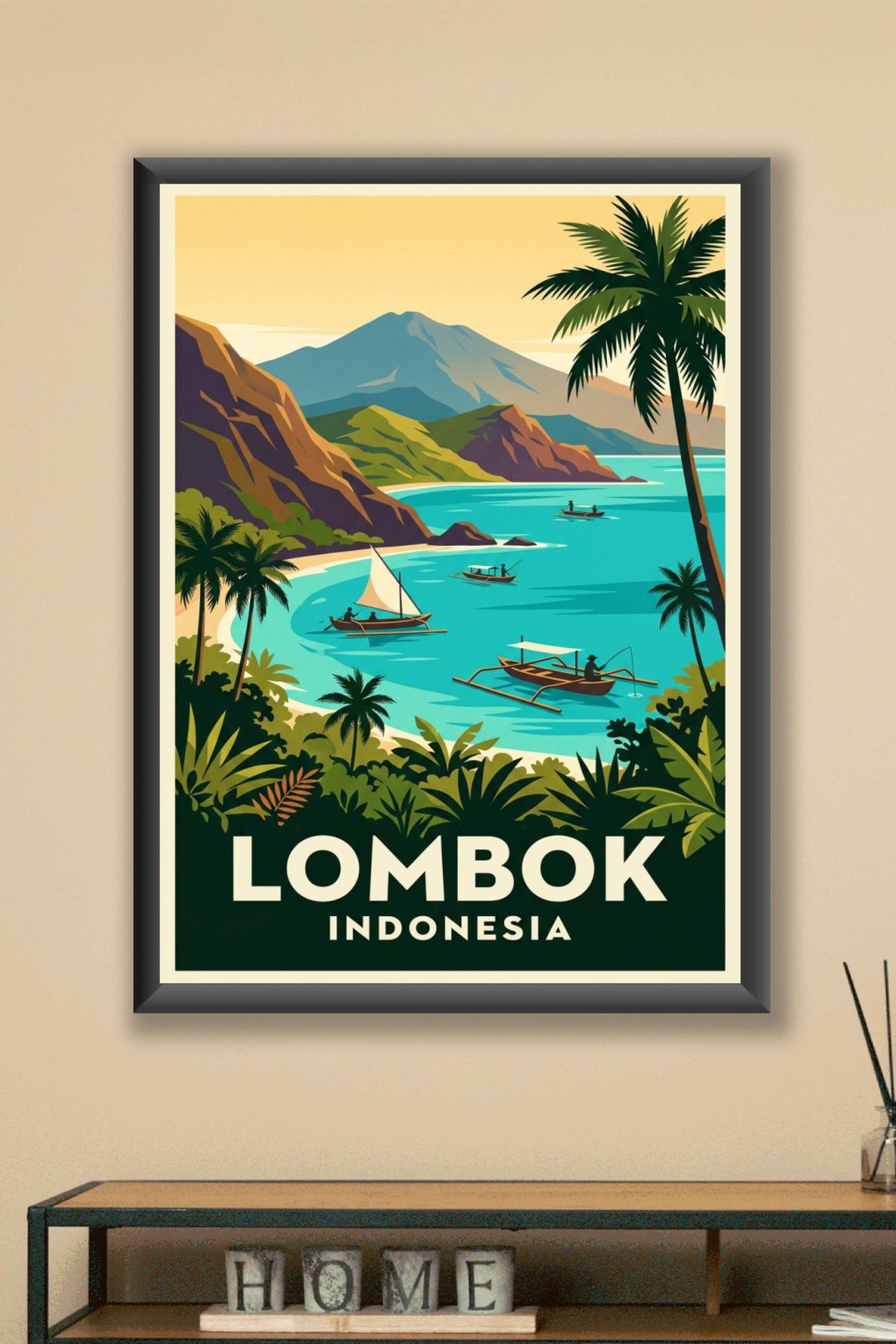 Affiche de Lombok, poster paysage tropical