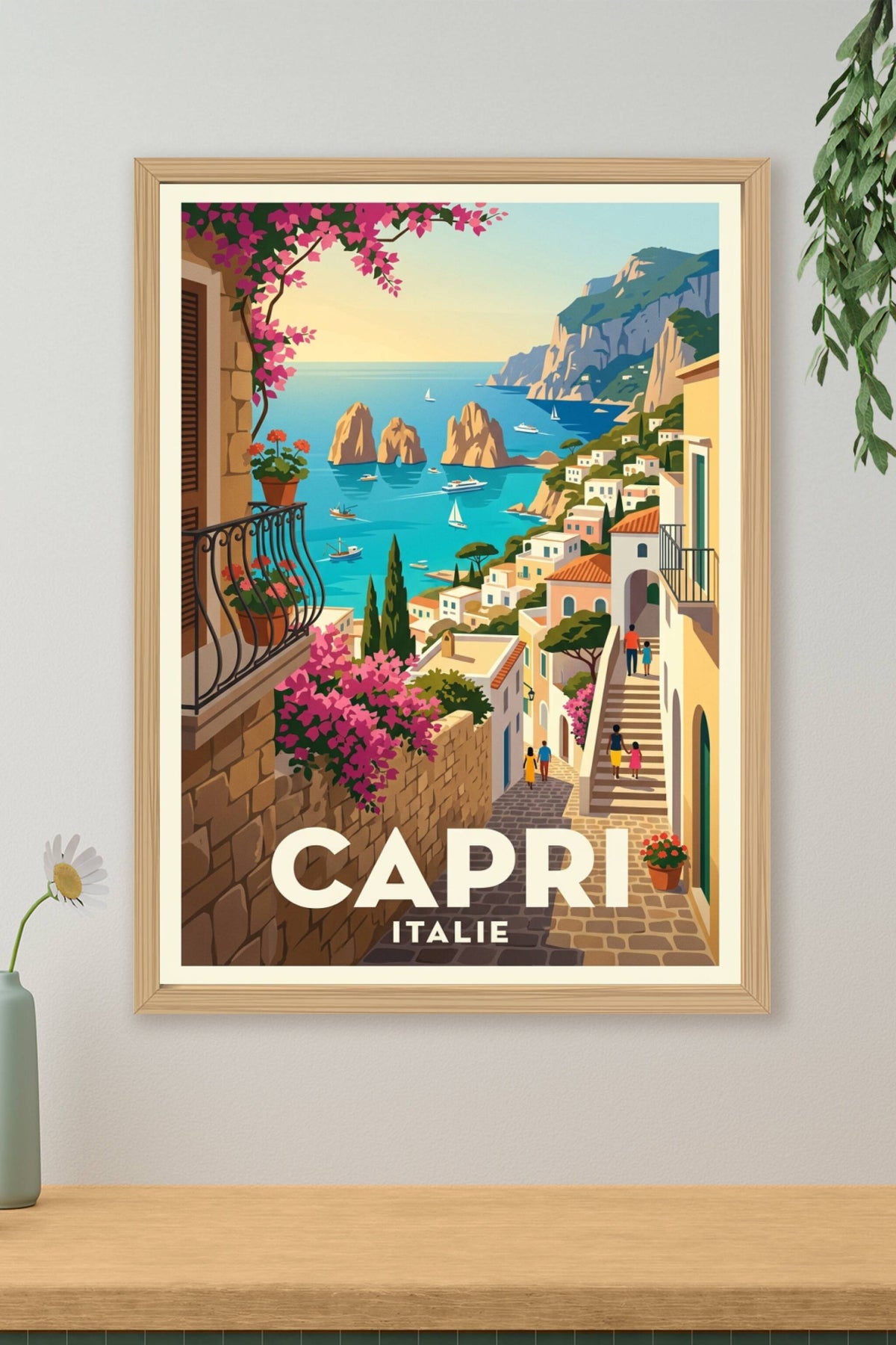 Poster de Capri, Italie, rochers Faraglioni