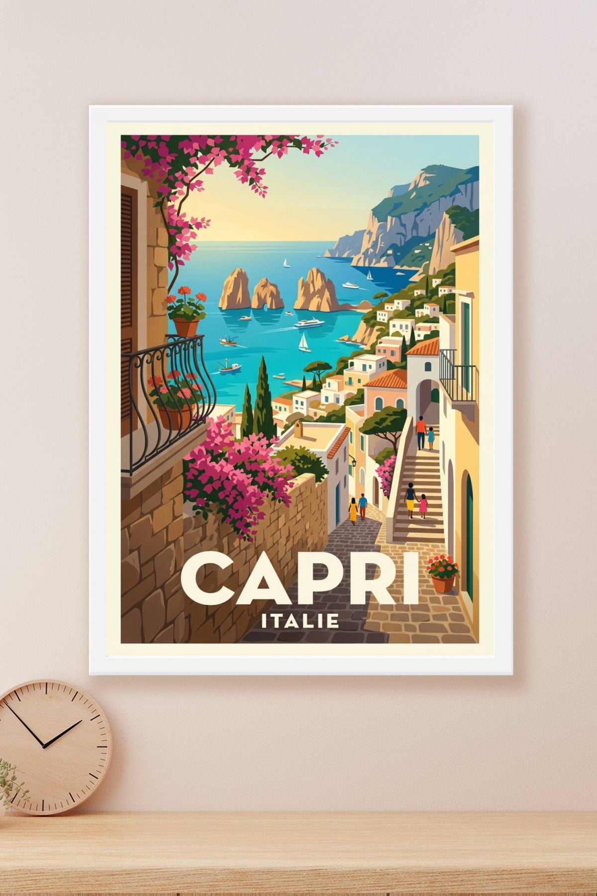 Poster de Capri, Italie, rochers Faraglioni