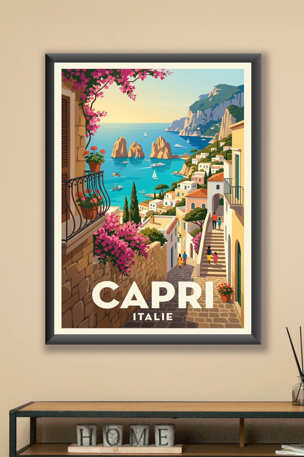 Poster de Capri, Italie, rochers Faraglioni