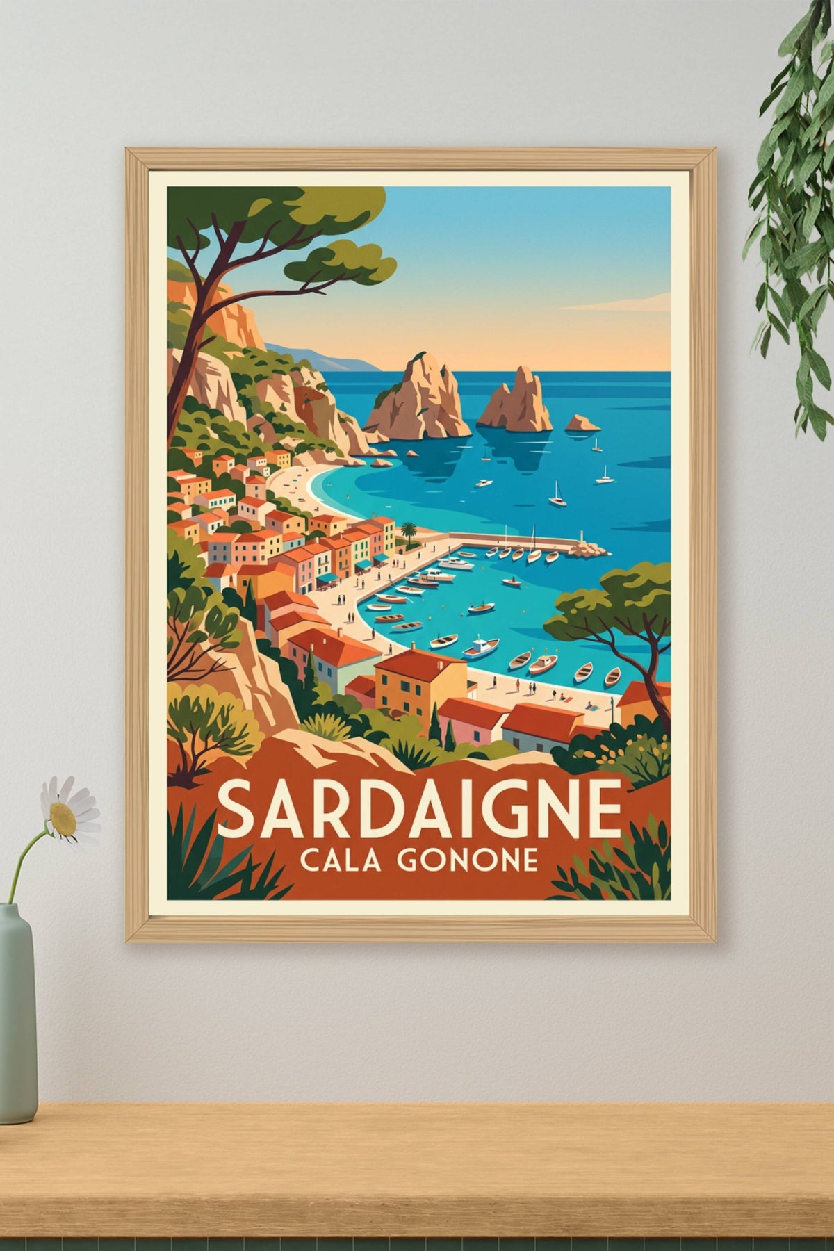 Affiche de Sardaigne, Cala Gonone et falaises