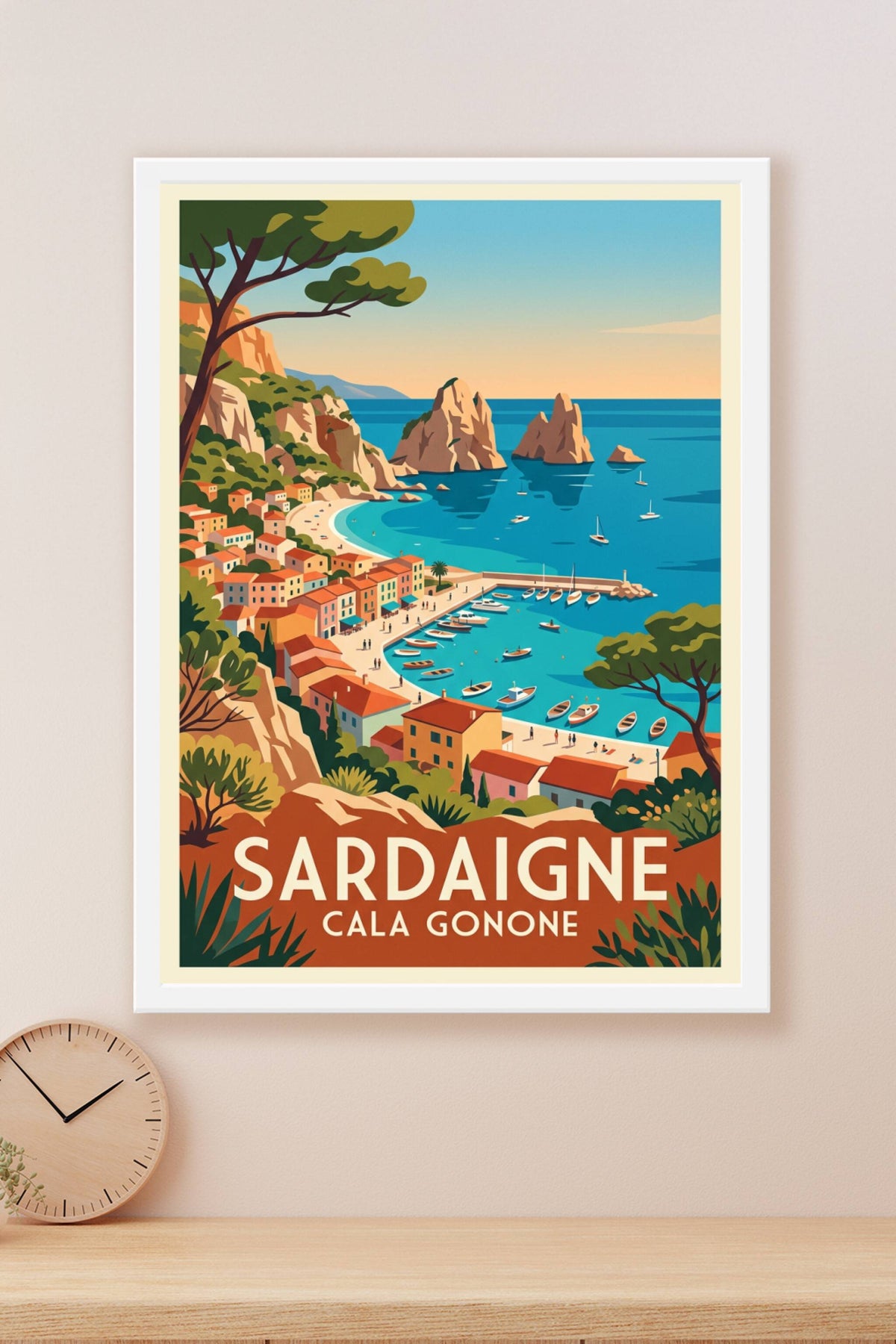 Affiche de Sardaigne, Cala Gonone et falaises