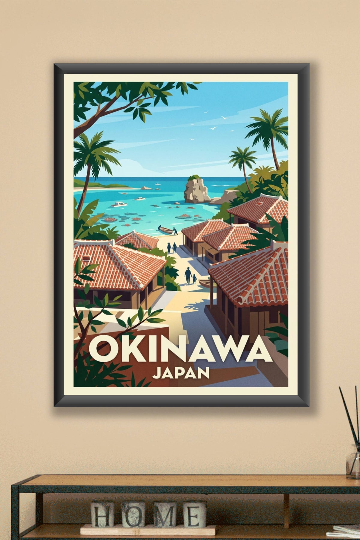 Affiche d'Okinawa, poster paysage Japonais
