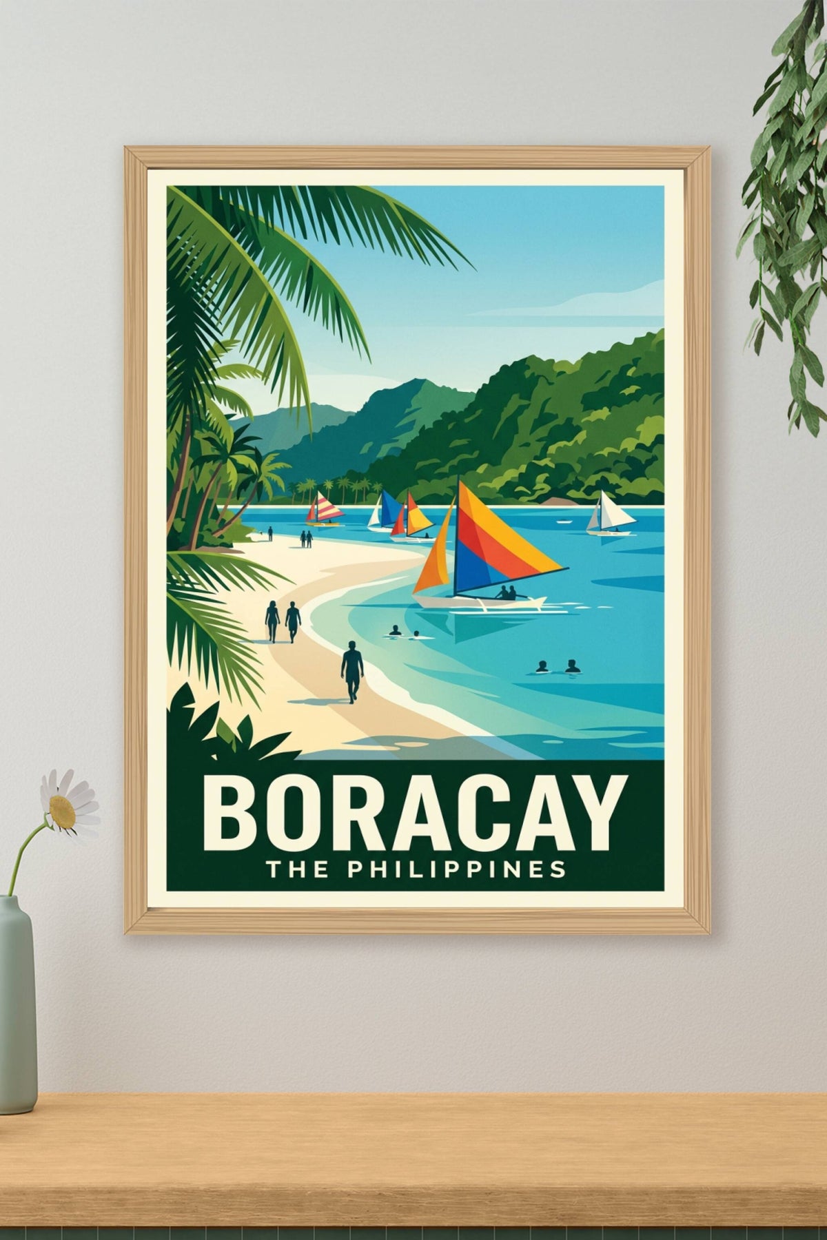 Poster Boracay, Philippines, plage tropicale