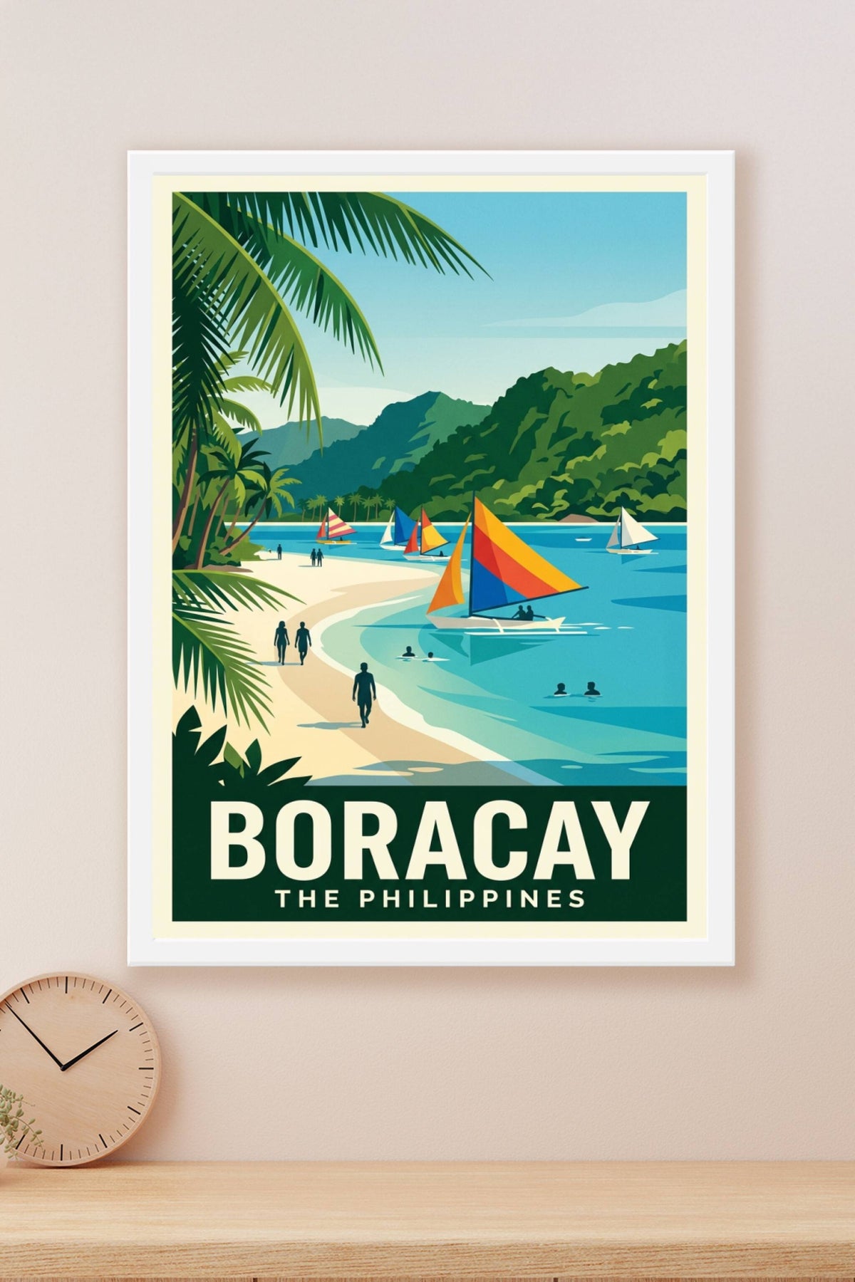 Poster Boracay, Philippines, plage tropicale