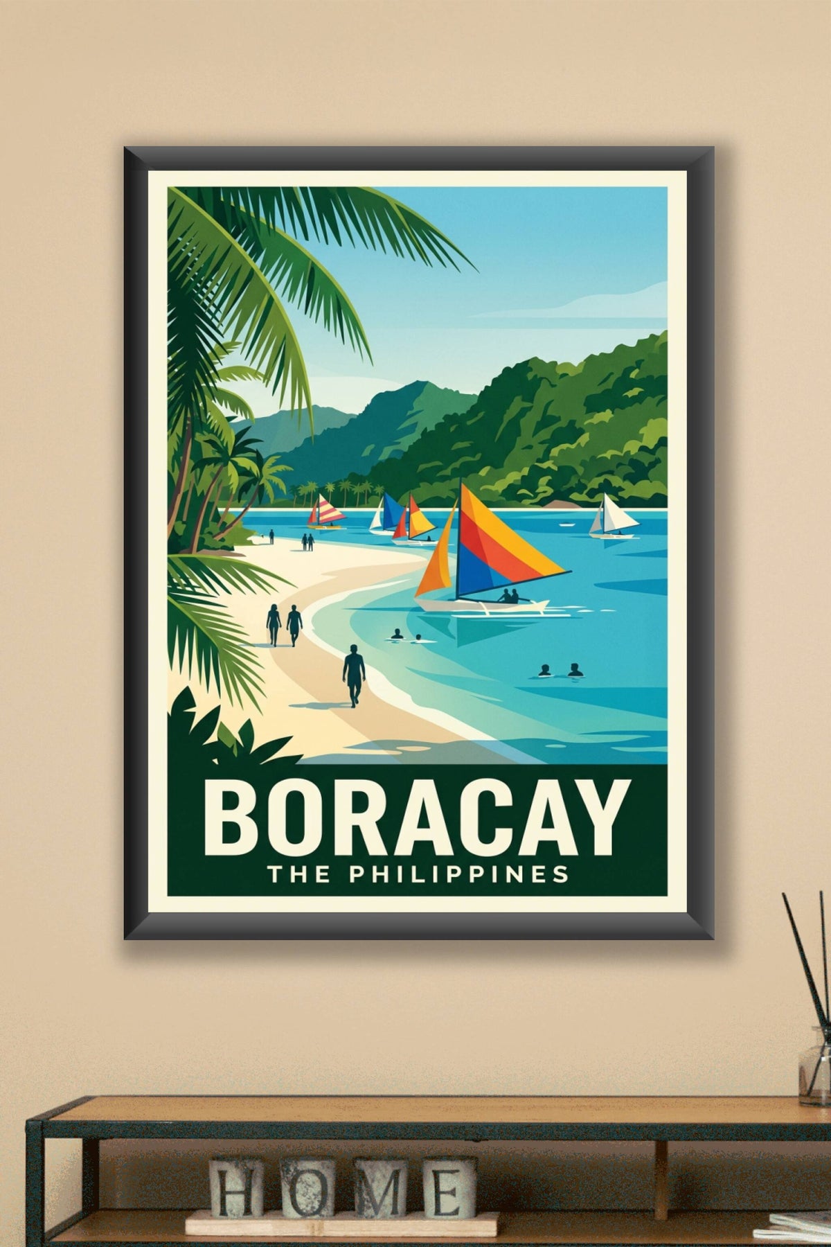 Poster Boracay, Philippines, plage tropicale