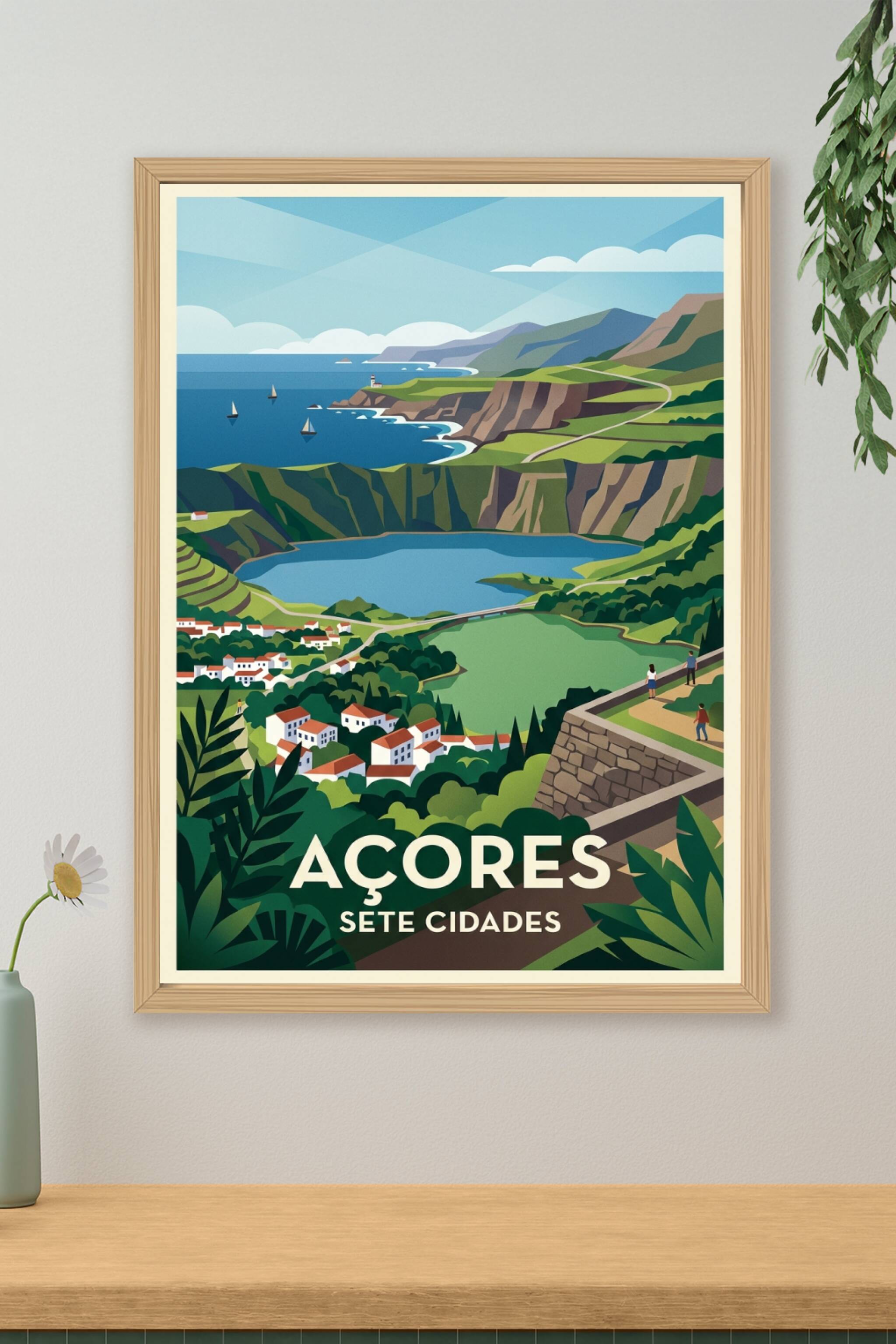 Affiche des Açores, Sete Cidades vintage | Afich