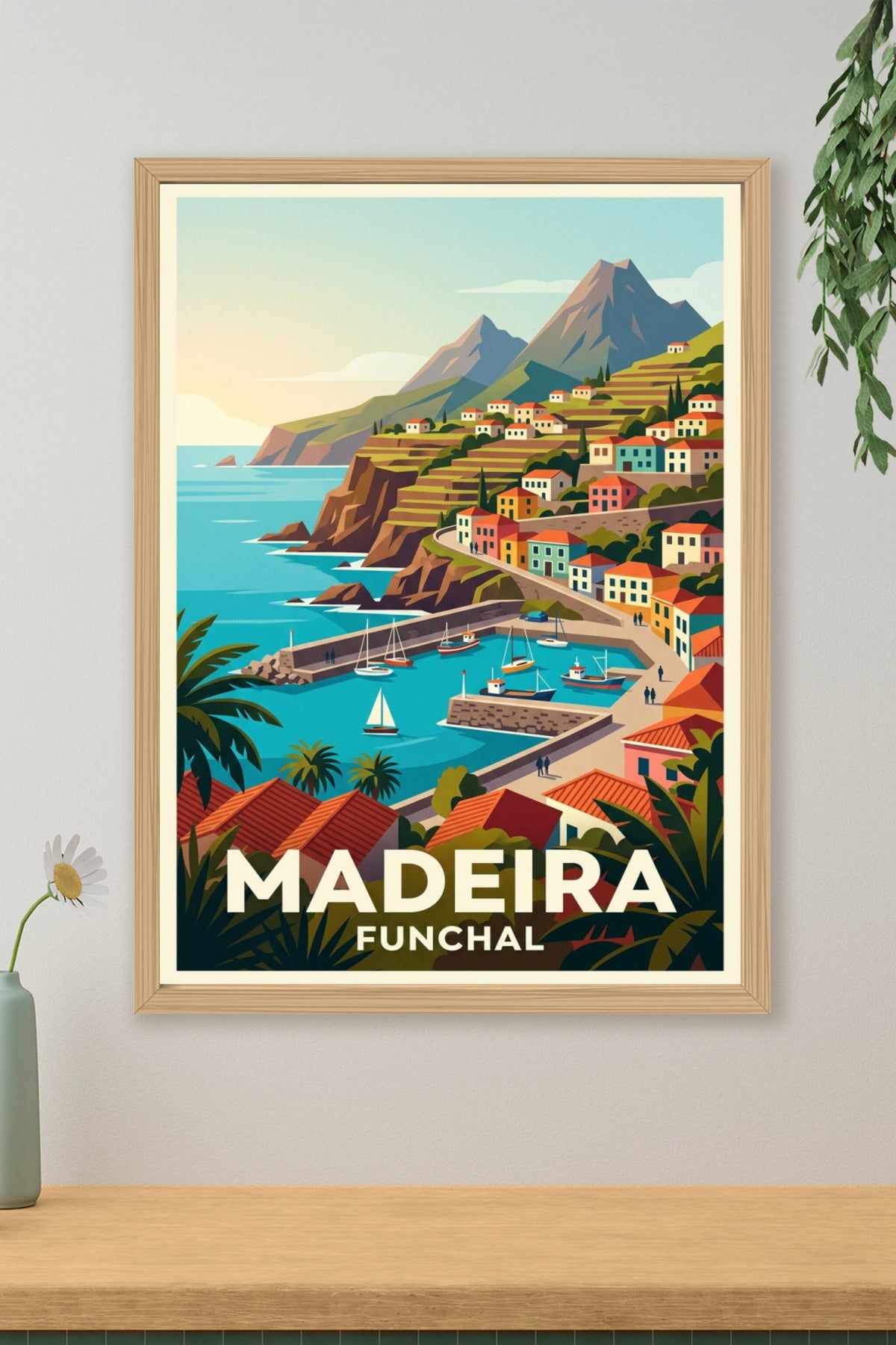 Poster de Madère, port de Funchal