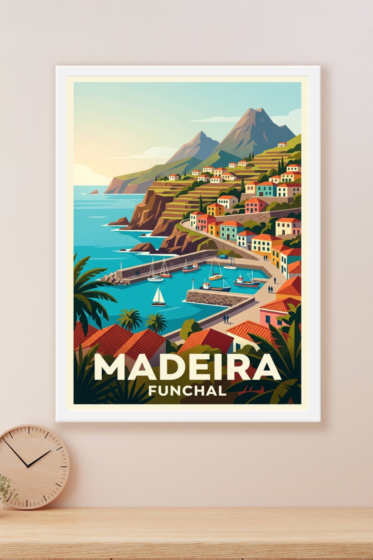 Poster de Madère, port de Funchal