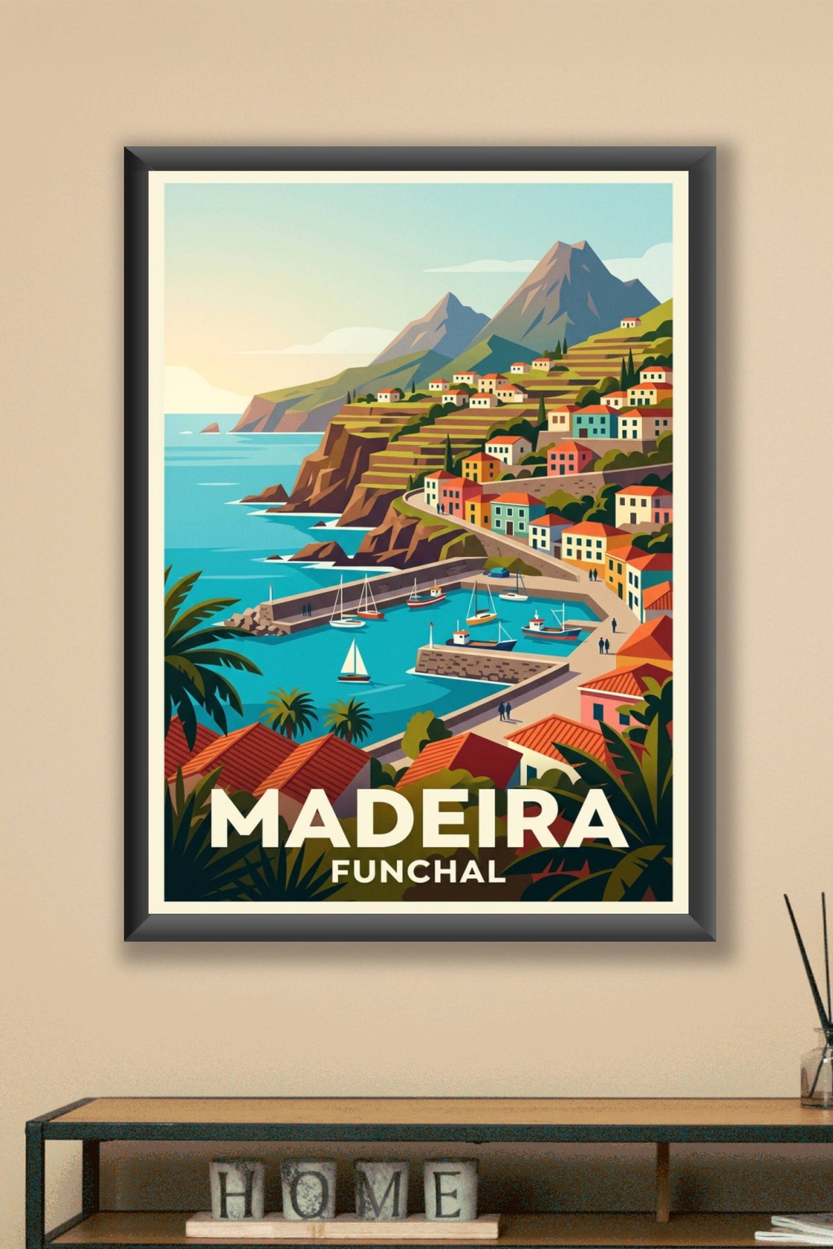 Poster de Madère, port de Funchal