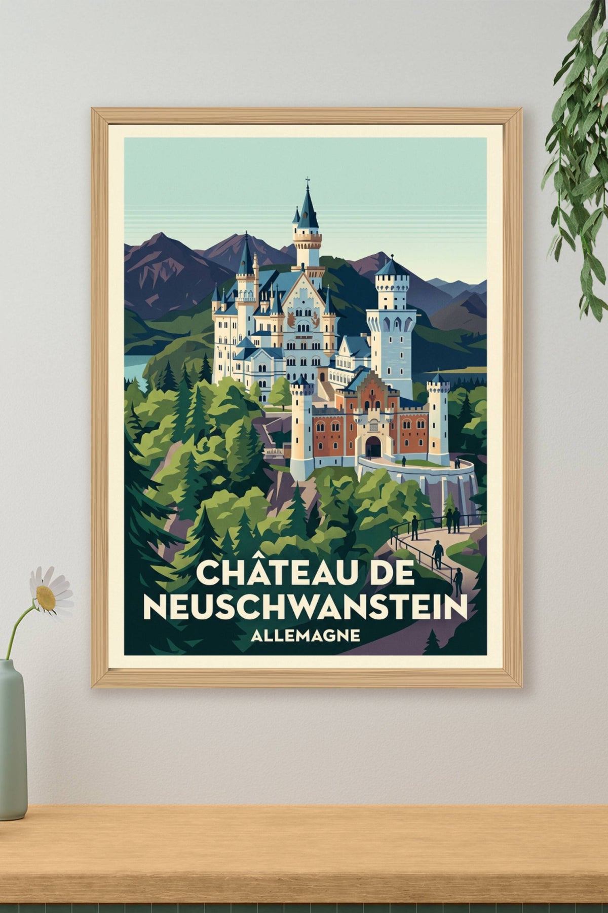 Affiche du Château de Neuschwanstein, poster Alpes