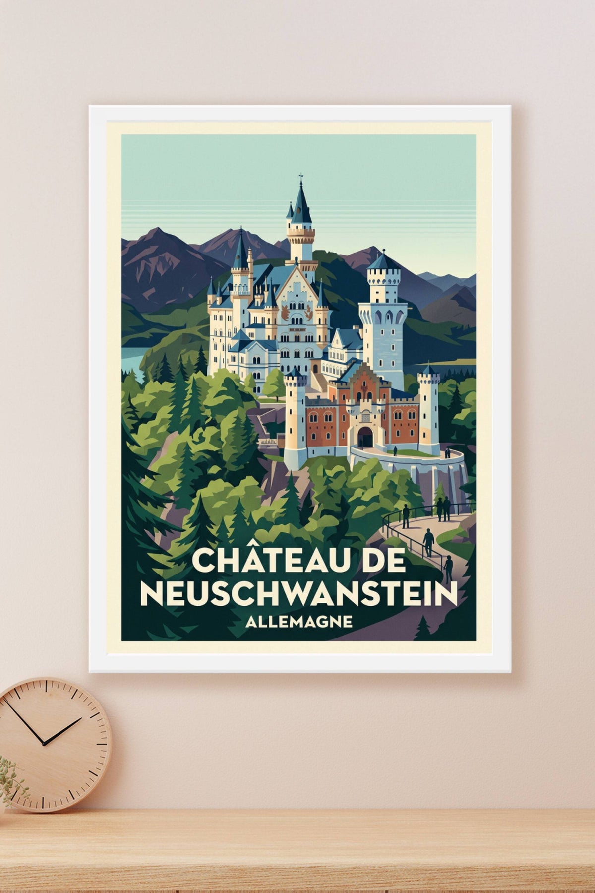 Affiche du Château de Neuschwanstein, poster Alpes