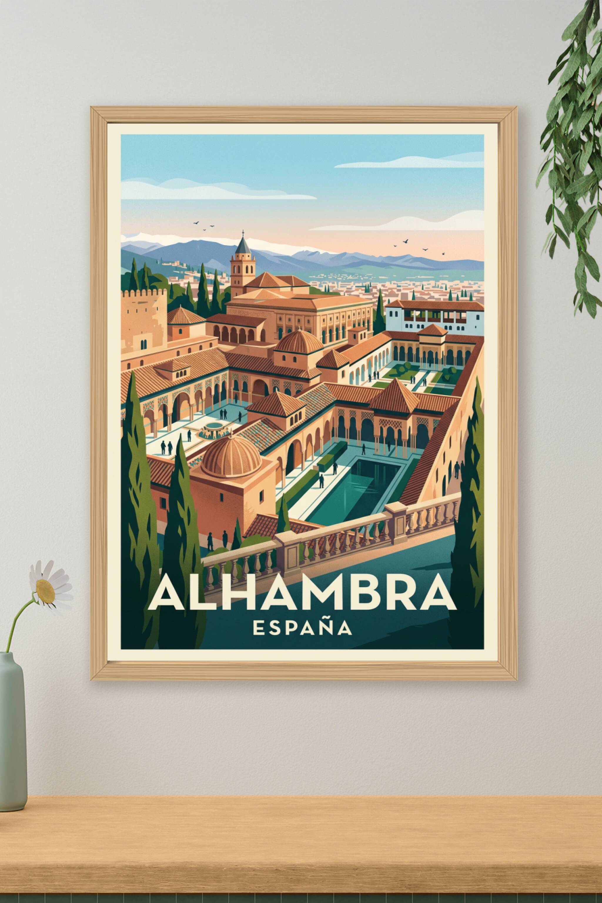 Affiche de l'Alhambra, poster palais de Grenade | Afich