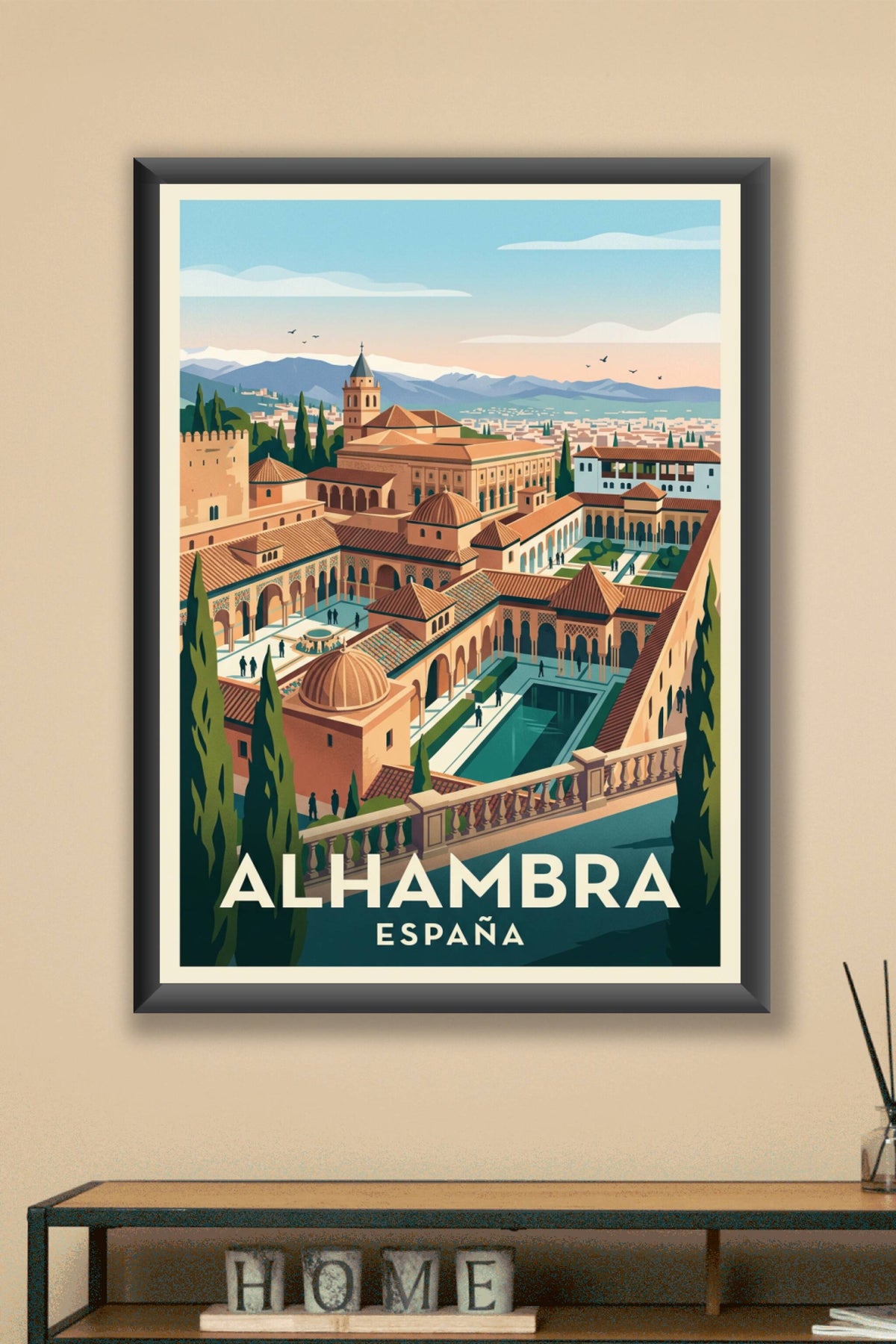 Affiche de l'Alhambra, poster palais de Grenade