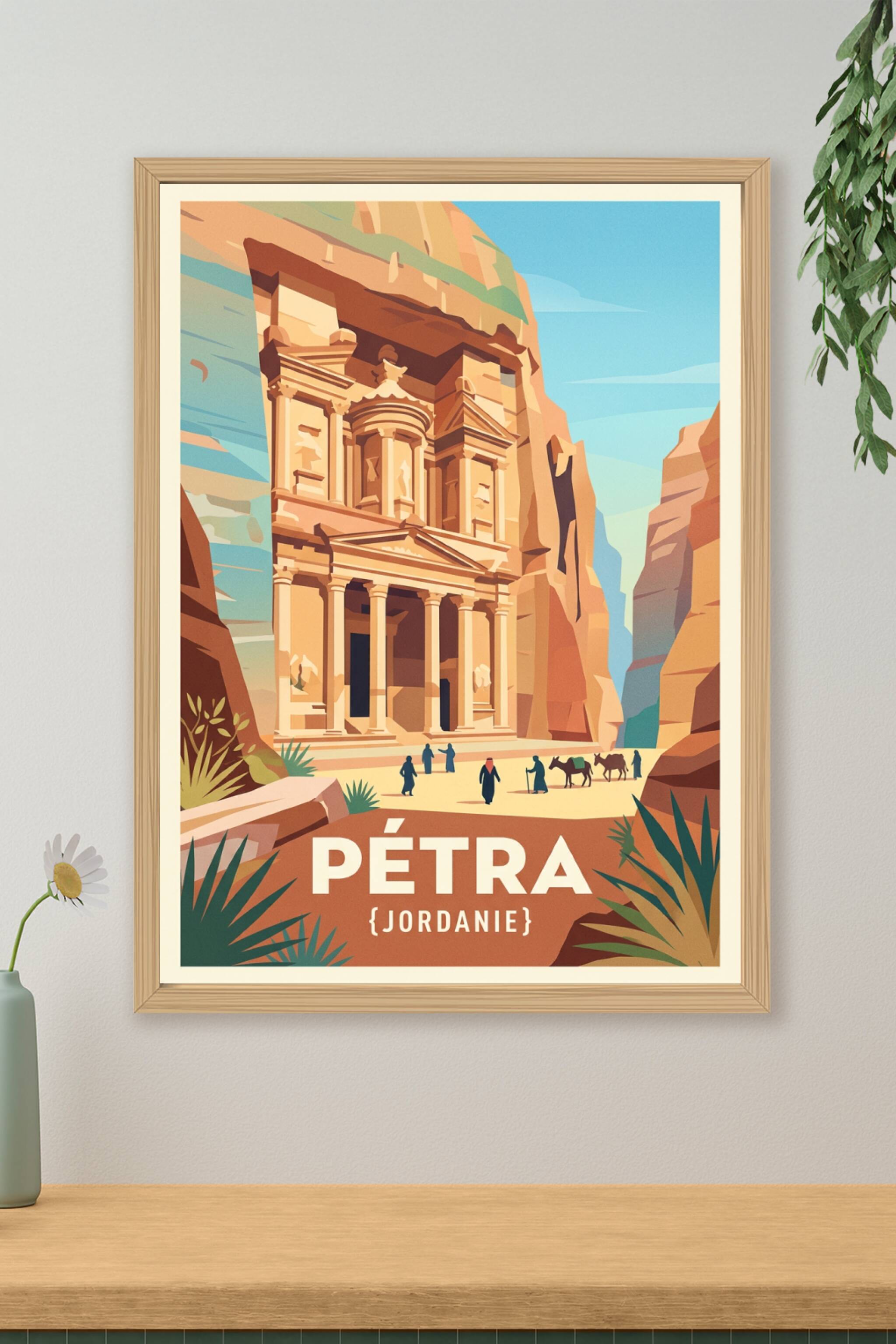 Poster de Pétra, Jordanie, affiche temple Al-Khazneh
