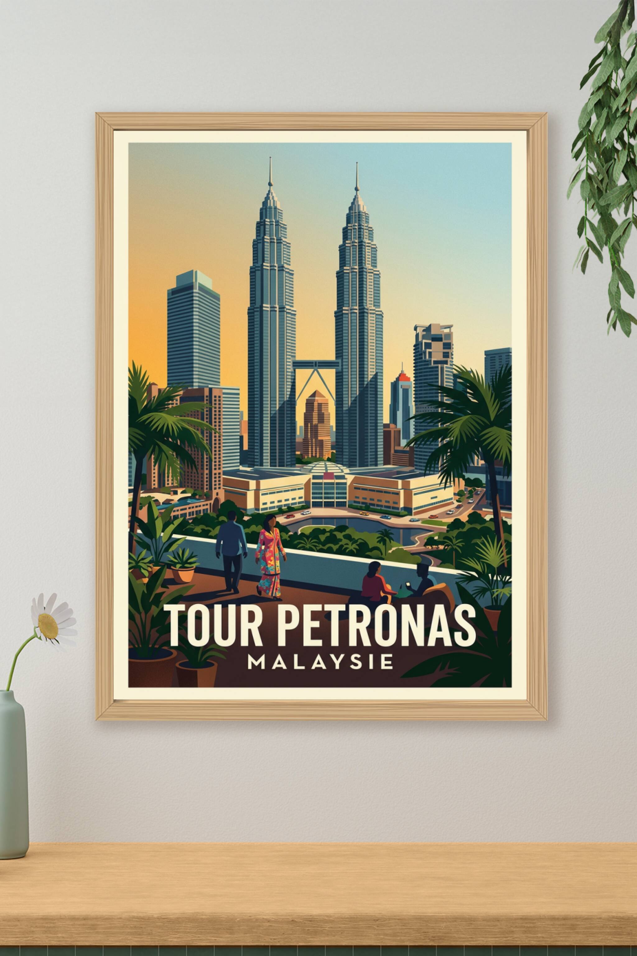 Affiche de Malaisie, Tours Petronas à Kuala Lumpur