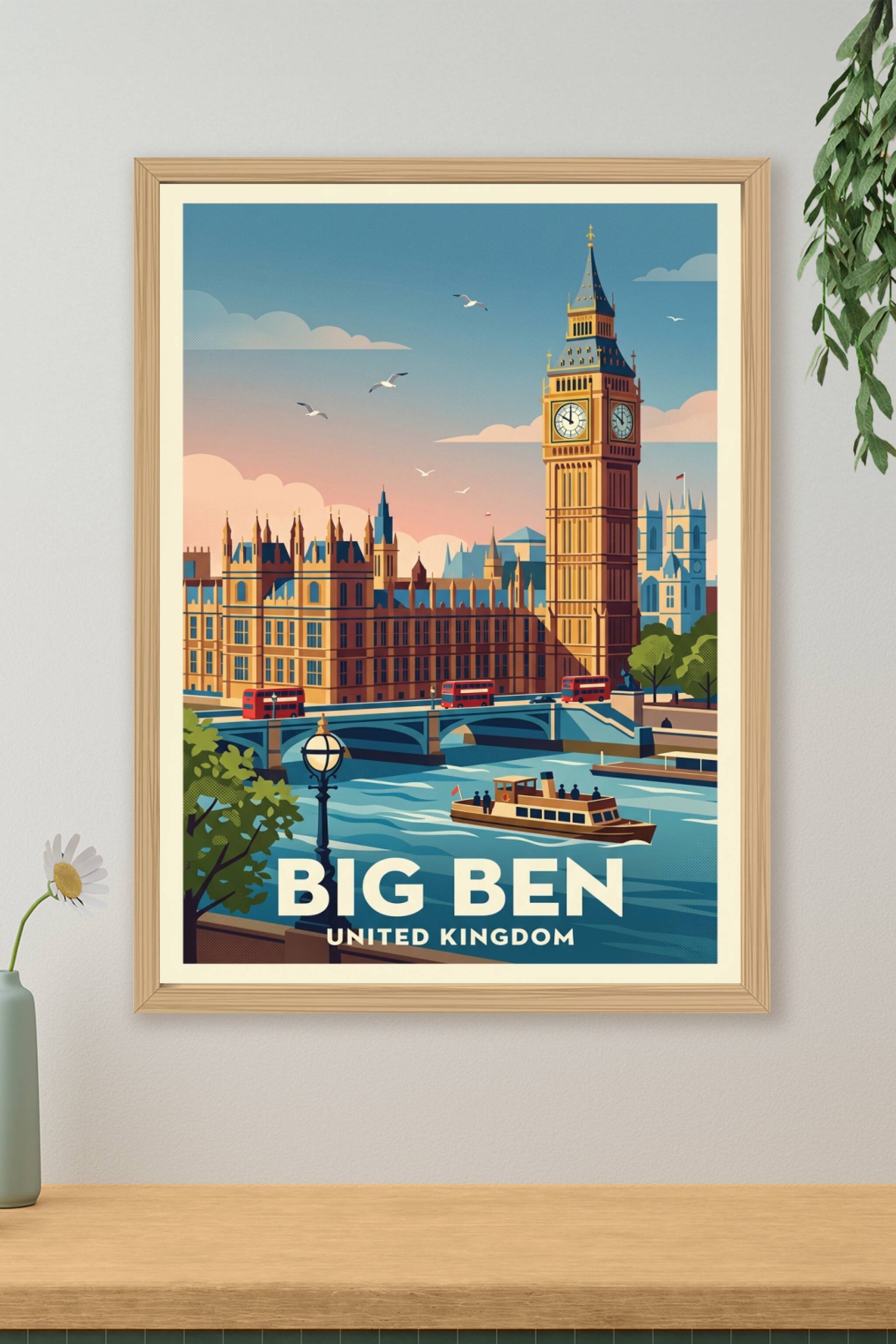 Poster Big Ben, affiche Londres décorative | Afich