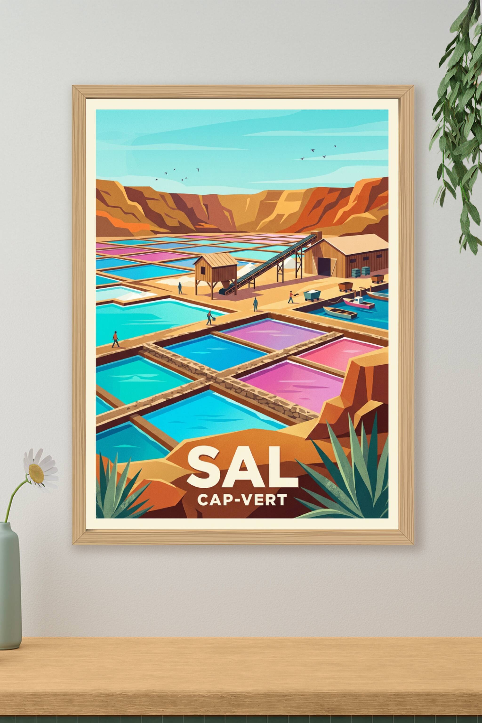 Poster de Sal, marais salants du Cap-Vert | Afich