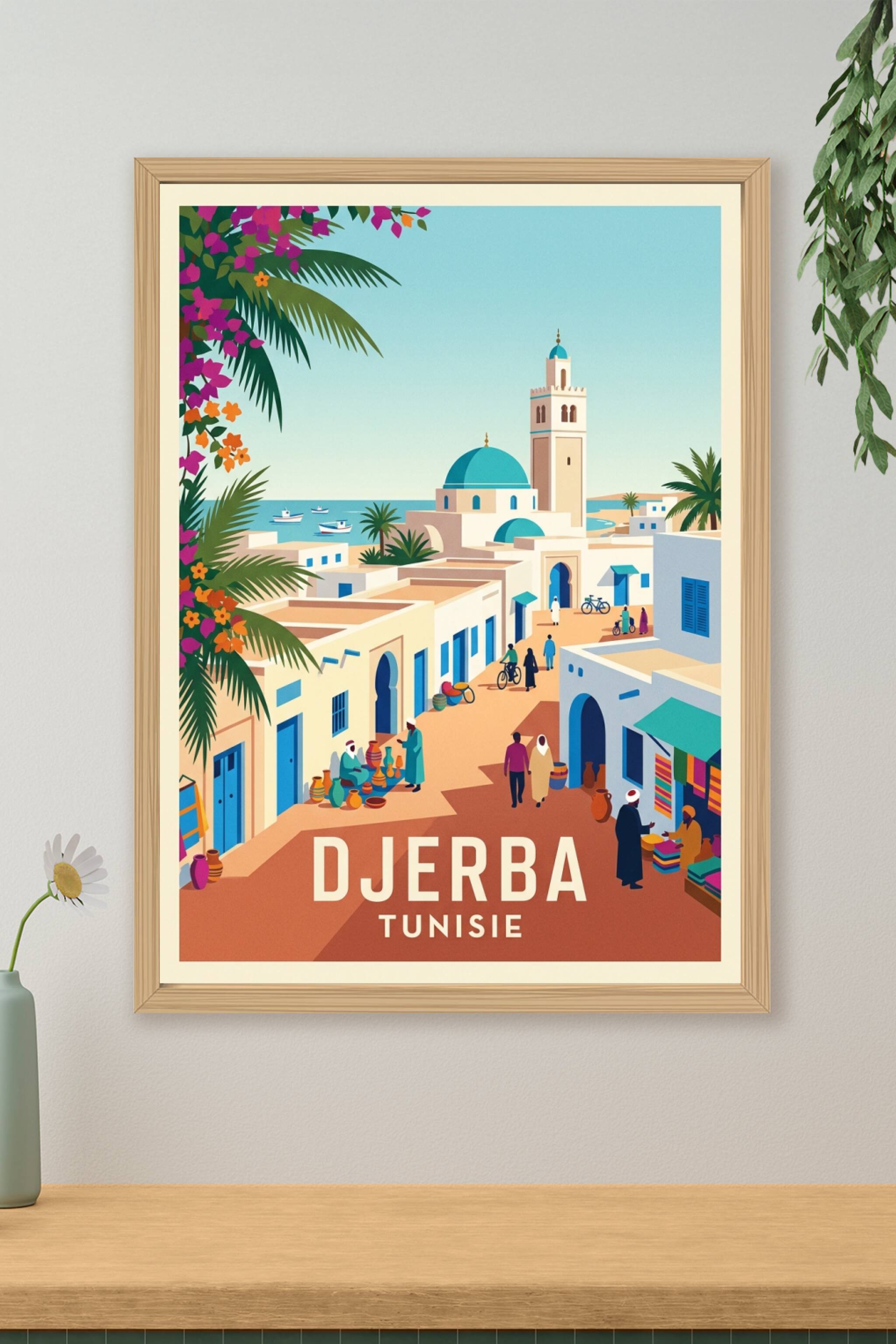 Poster de Djerba, affiche port de pêche | Afich