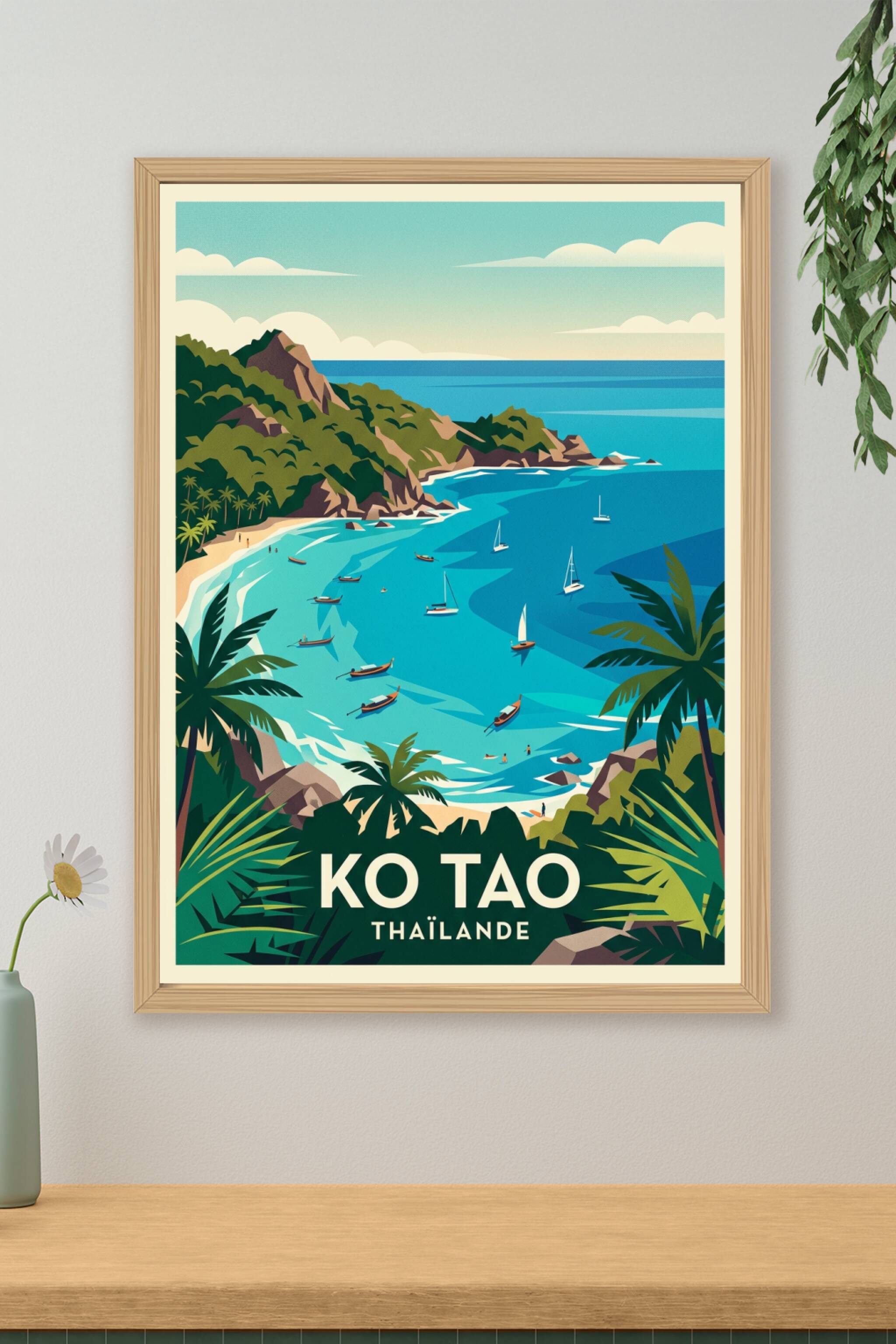 Affiche de Ko Tao, poster plage de Thaïlande | Afich