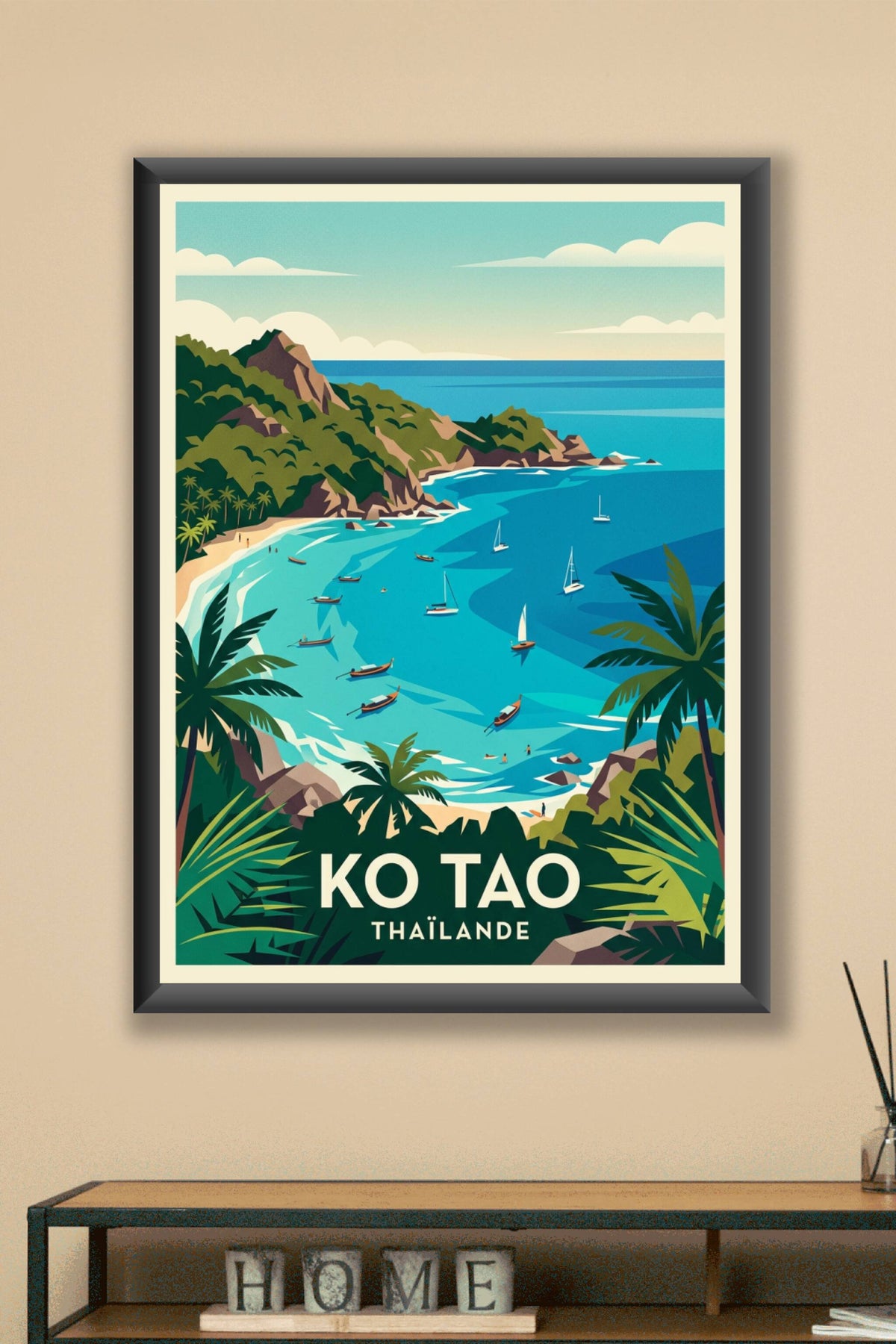 Affiche de Ko Tao, poster plage de Thaïlande