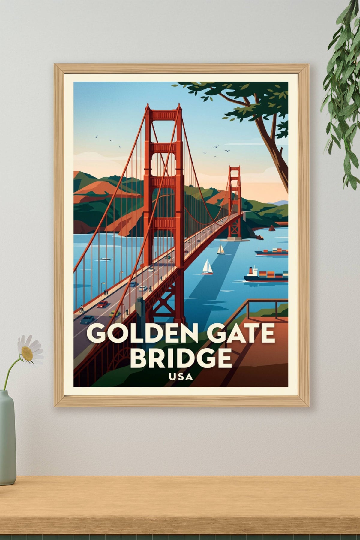 Affiche Golden Gate Bridge, pont de San Francisco