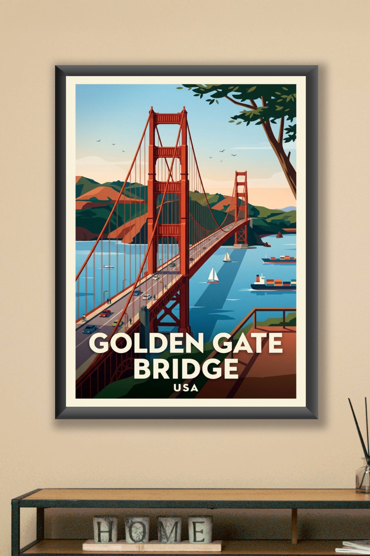 Affiche Golden Gate Bridge, pont de San Francisco