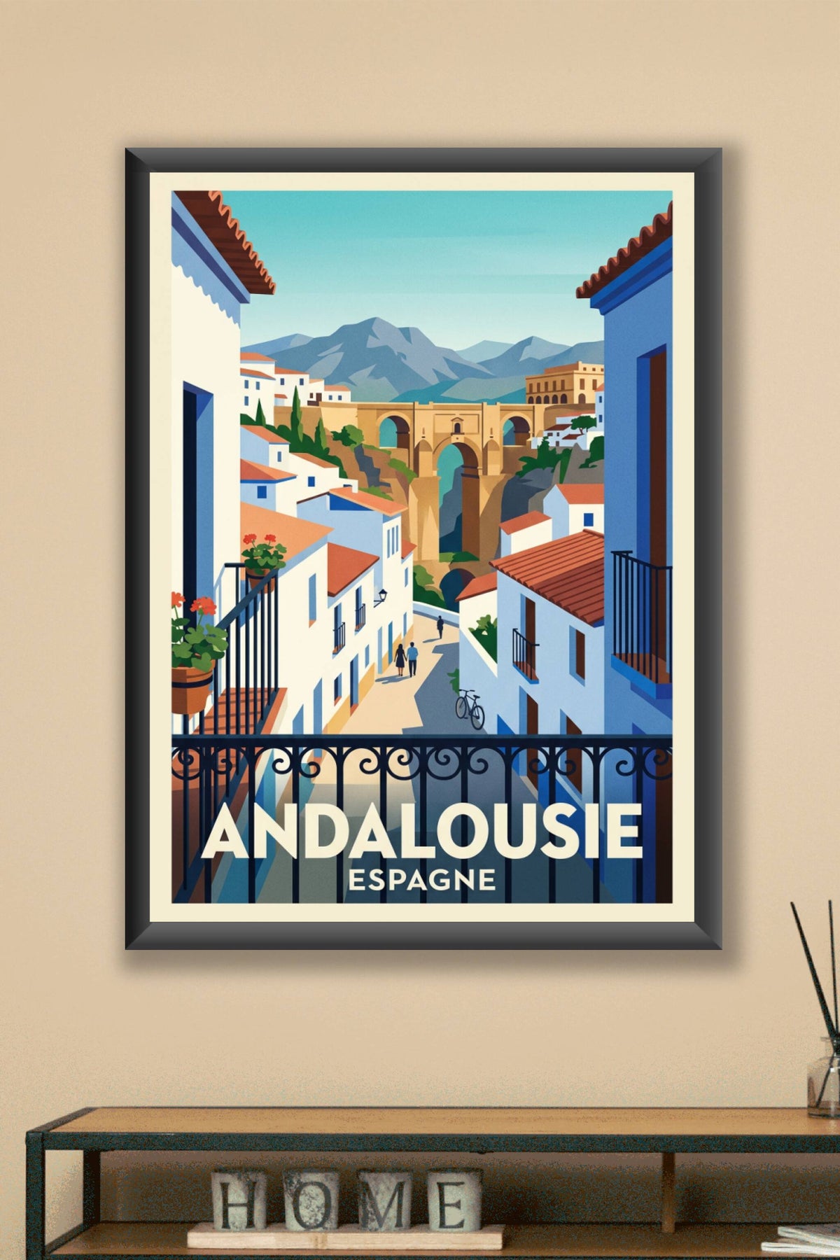 Affiche d'Andalousie, poster pont de Ronda