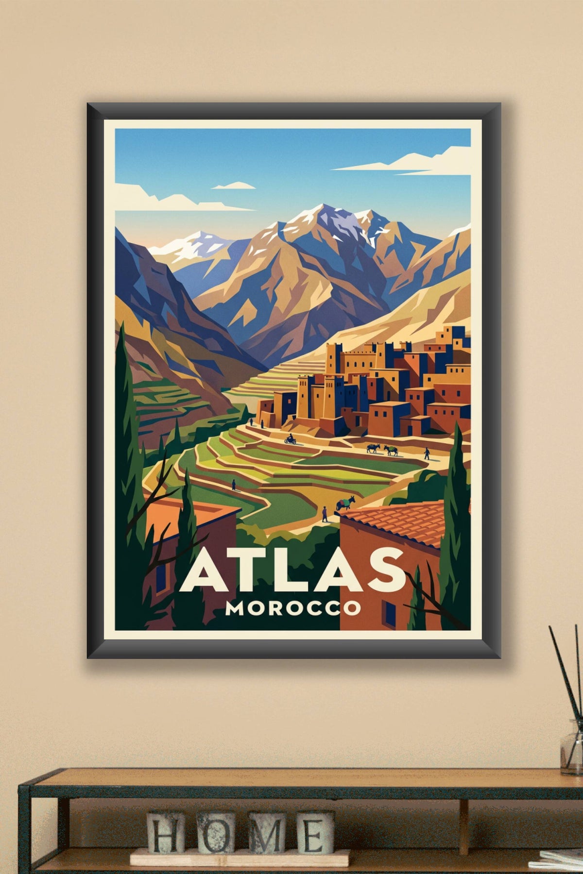 Affiche de l'Atlas, poster villages berbères