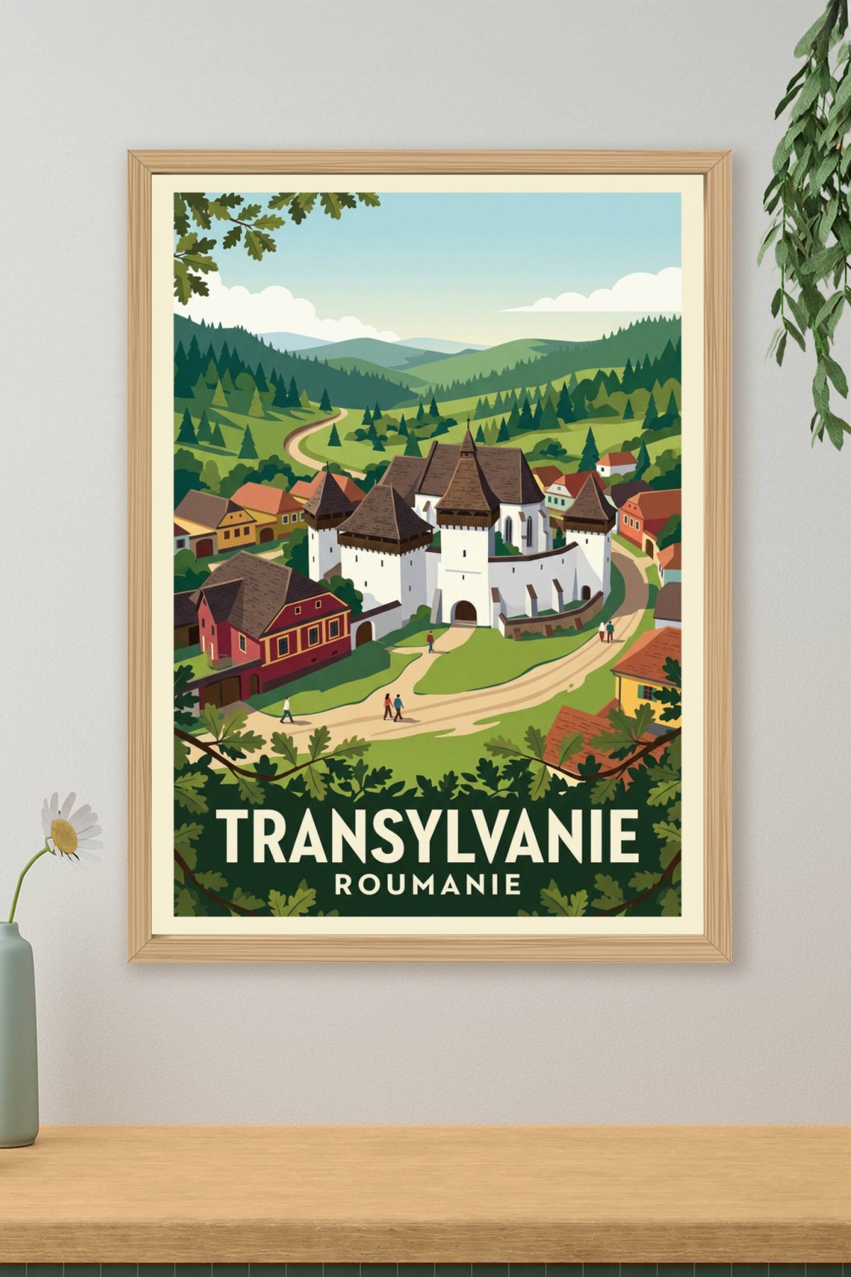 Affiche de Transylvanie, poster village roumain