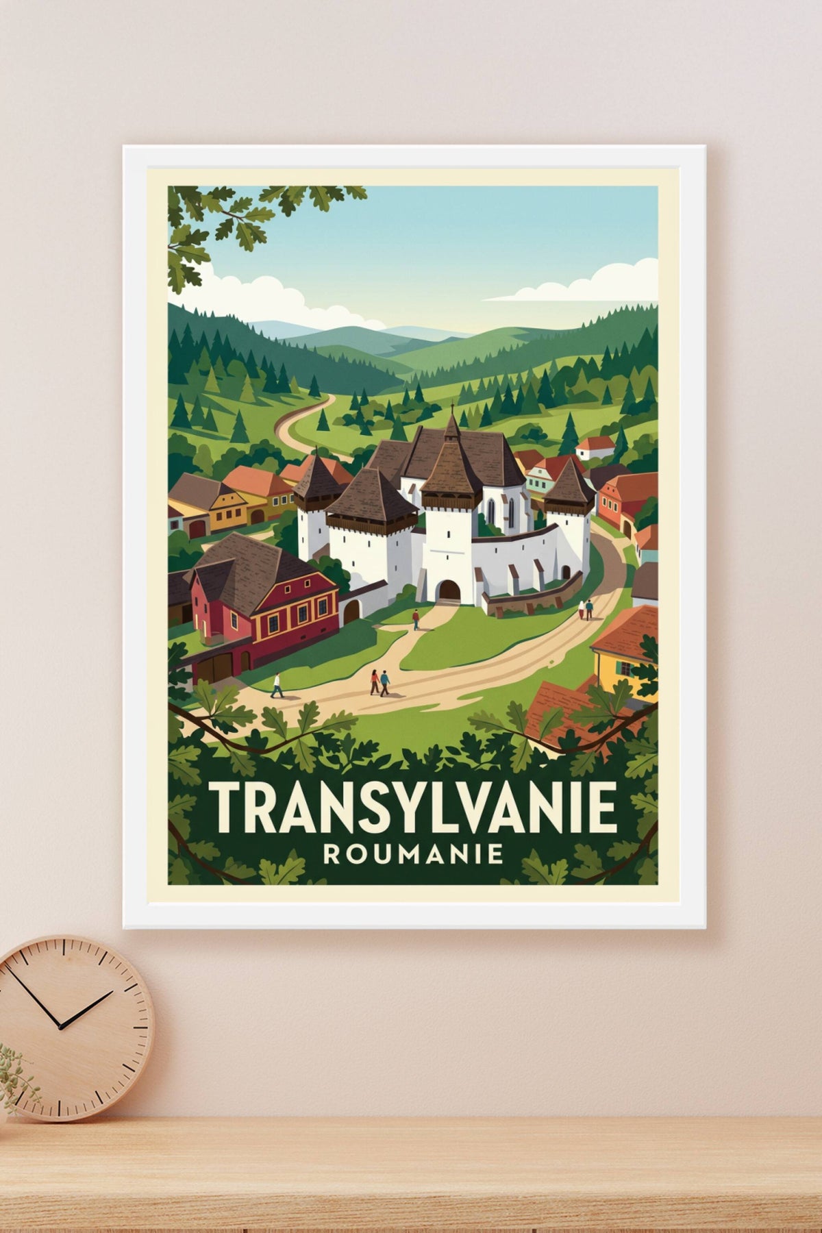Affiche de Transylvanie, poster village roumain