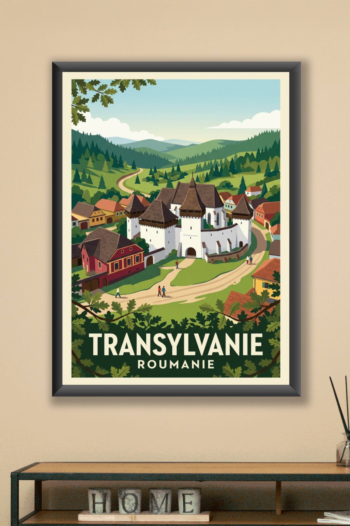 Affiche de Transylvanie, poster village roumain