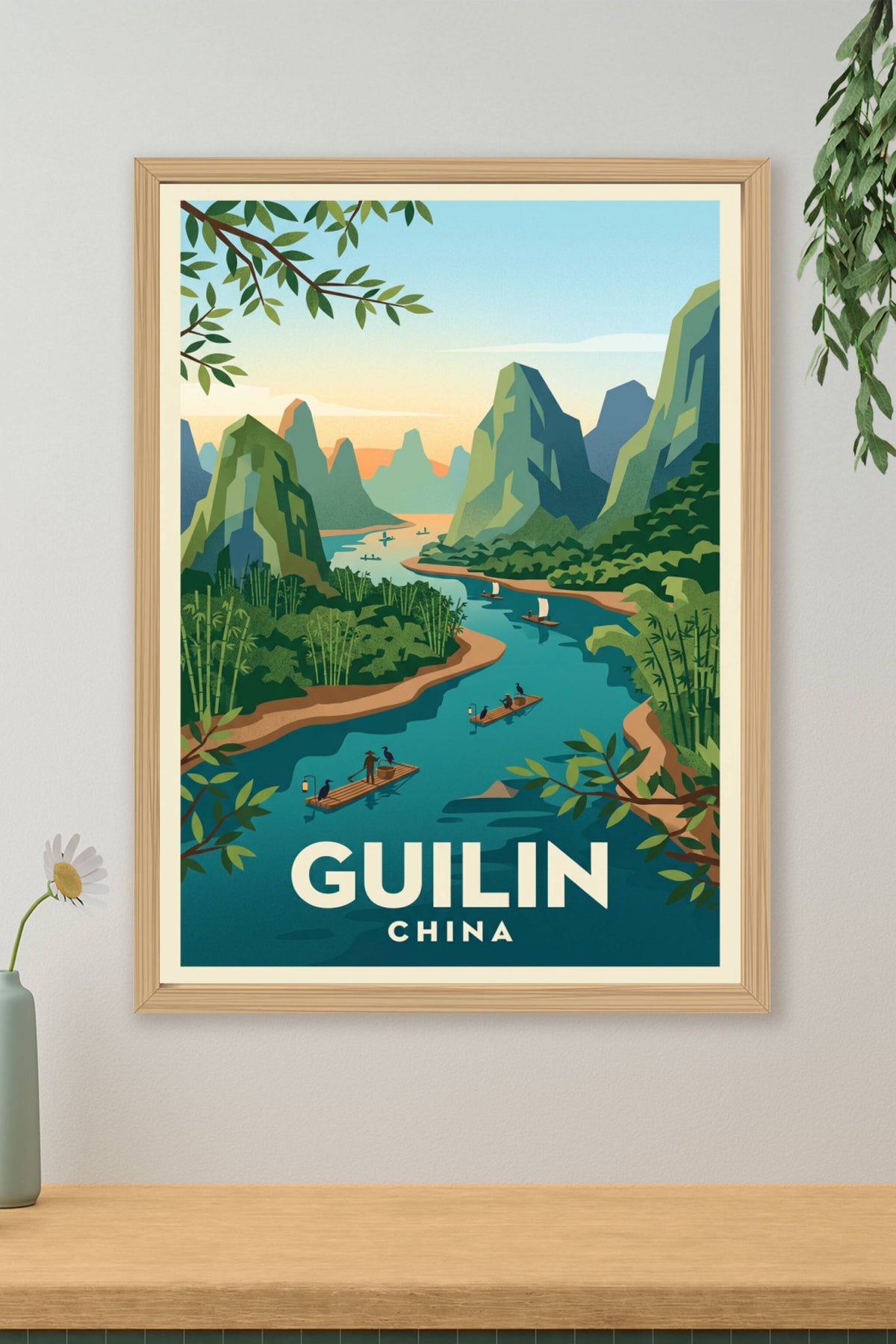 Affiche de Guilin, poster paysage de Chine