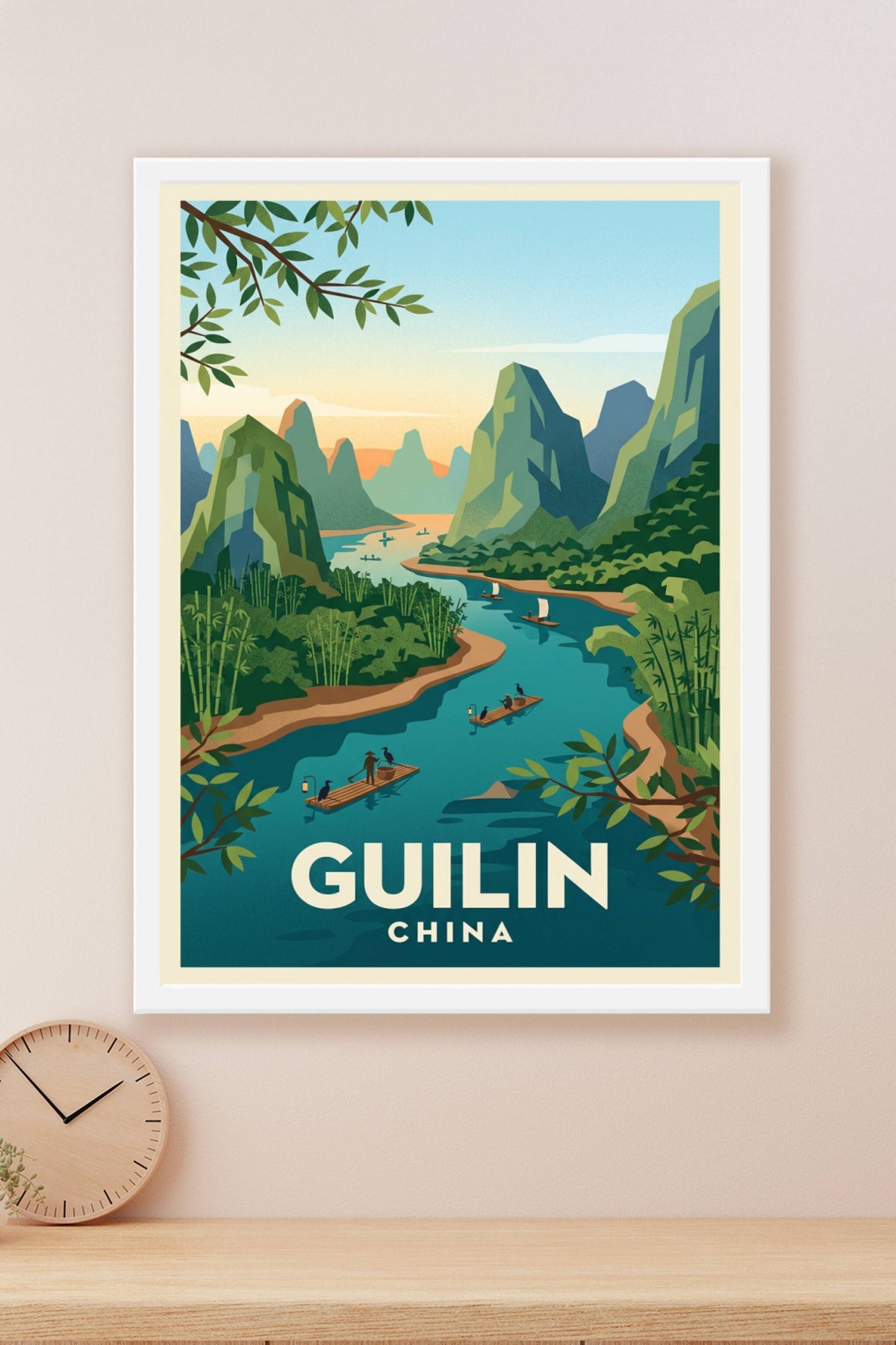 Affiche de Guilin, poster paysage de Chine
