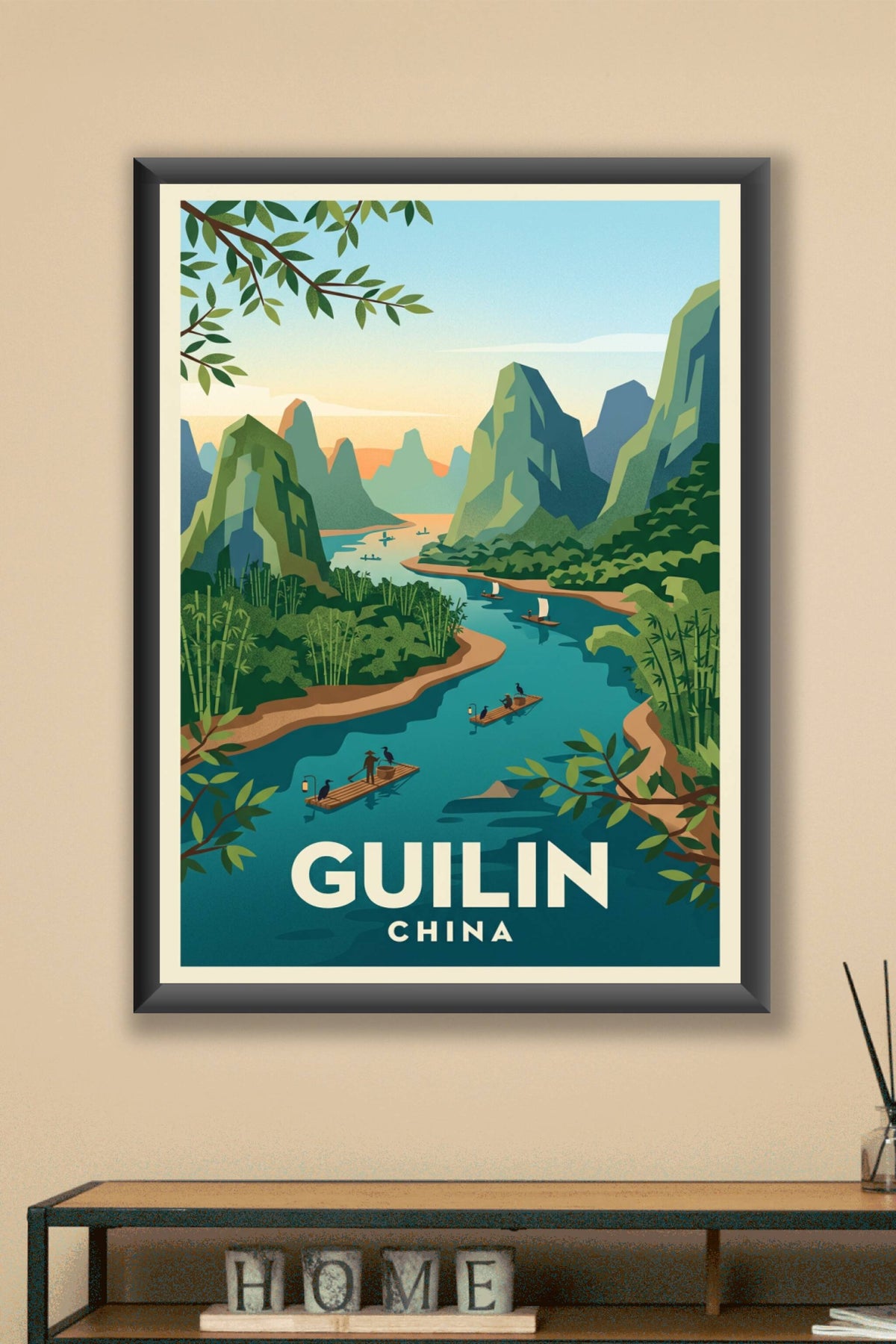 Affiche de Guilin, poster paysage de Chine