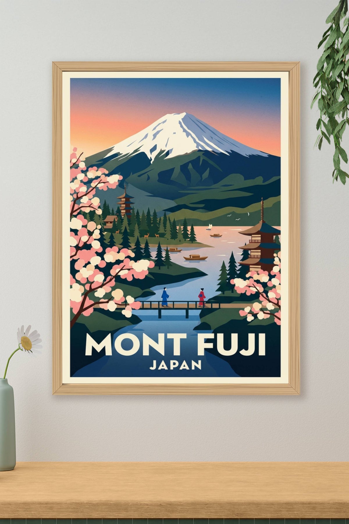 Affiche du Mont Fuji, Japon vintage