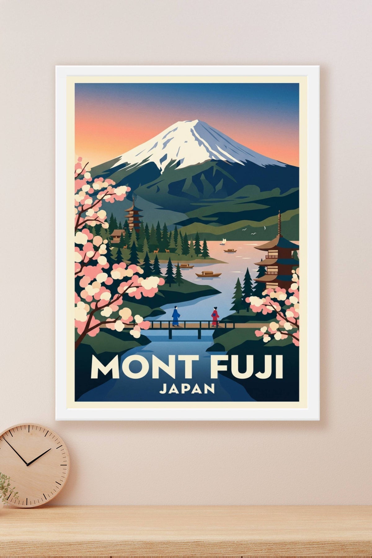 Affiche du Mont Fuji, Japon vintage