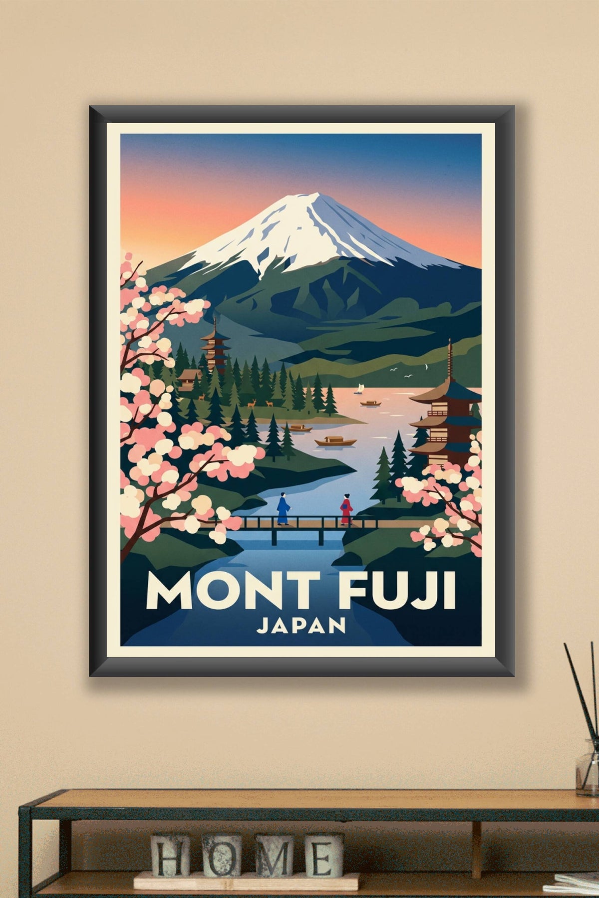 Affiche du Mont Fuji, Japon vintage