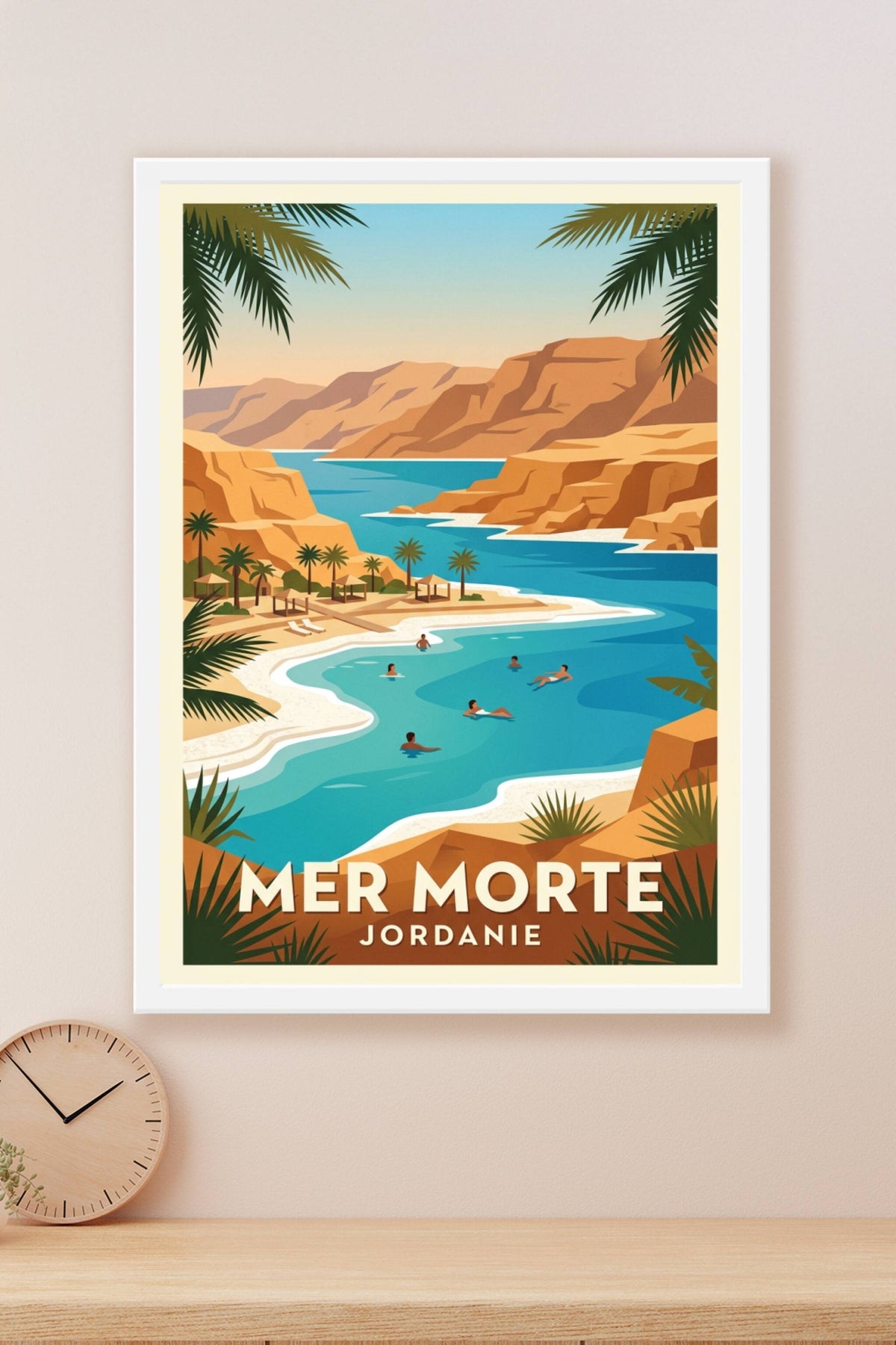 Affiche de la Mer Morte, poster Jordanie vintage