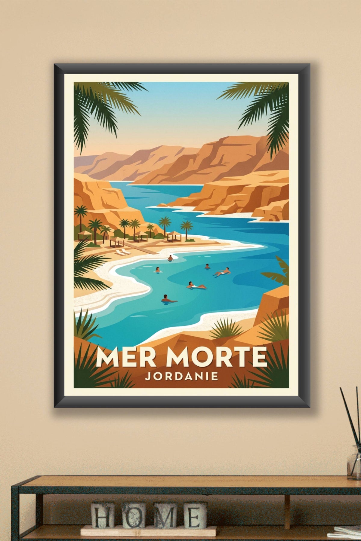 Affiche de la Mer Morte, poster Jordanie vintage