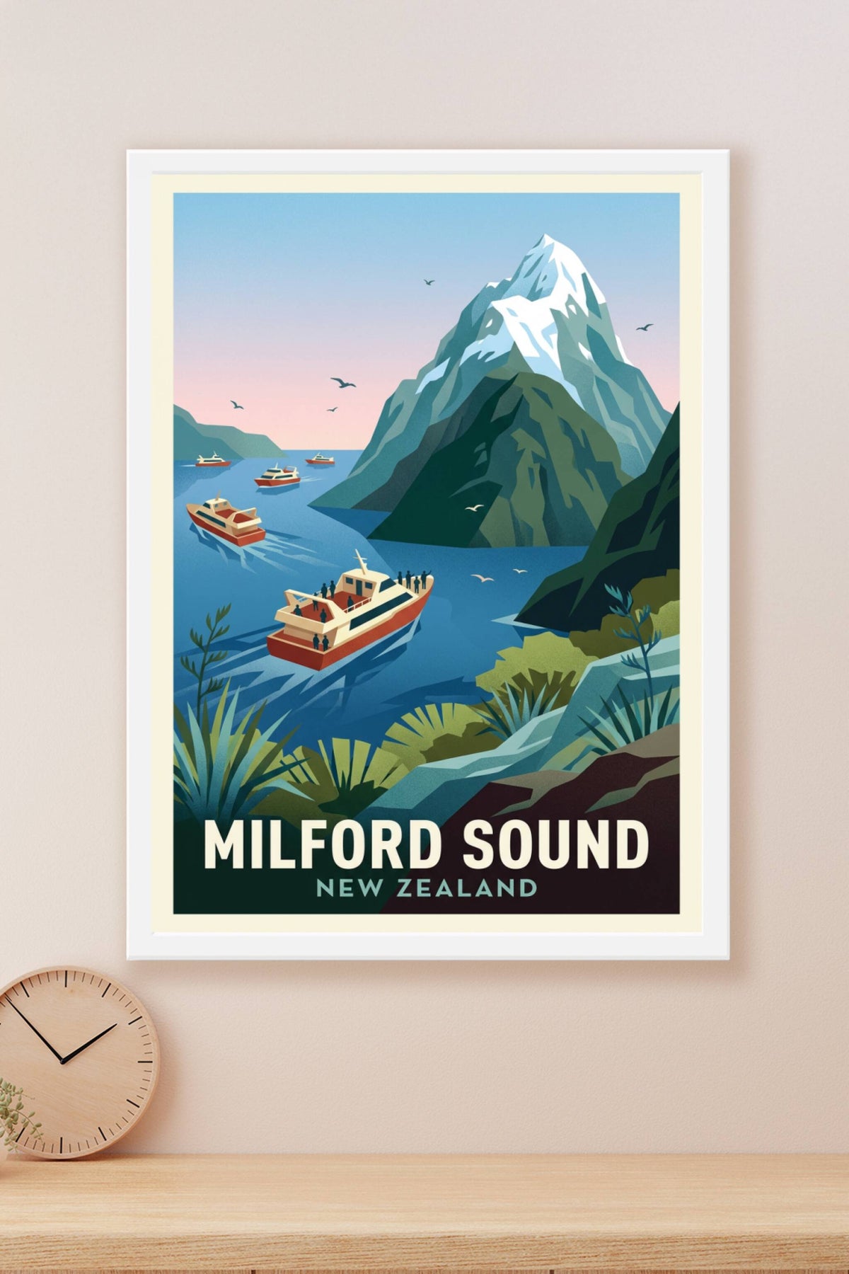 Poster Milford Sound, affiche Nouvelle-Zélande