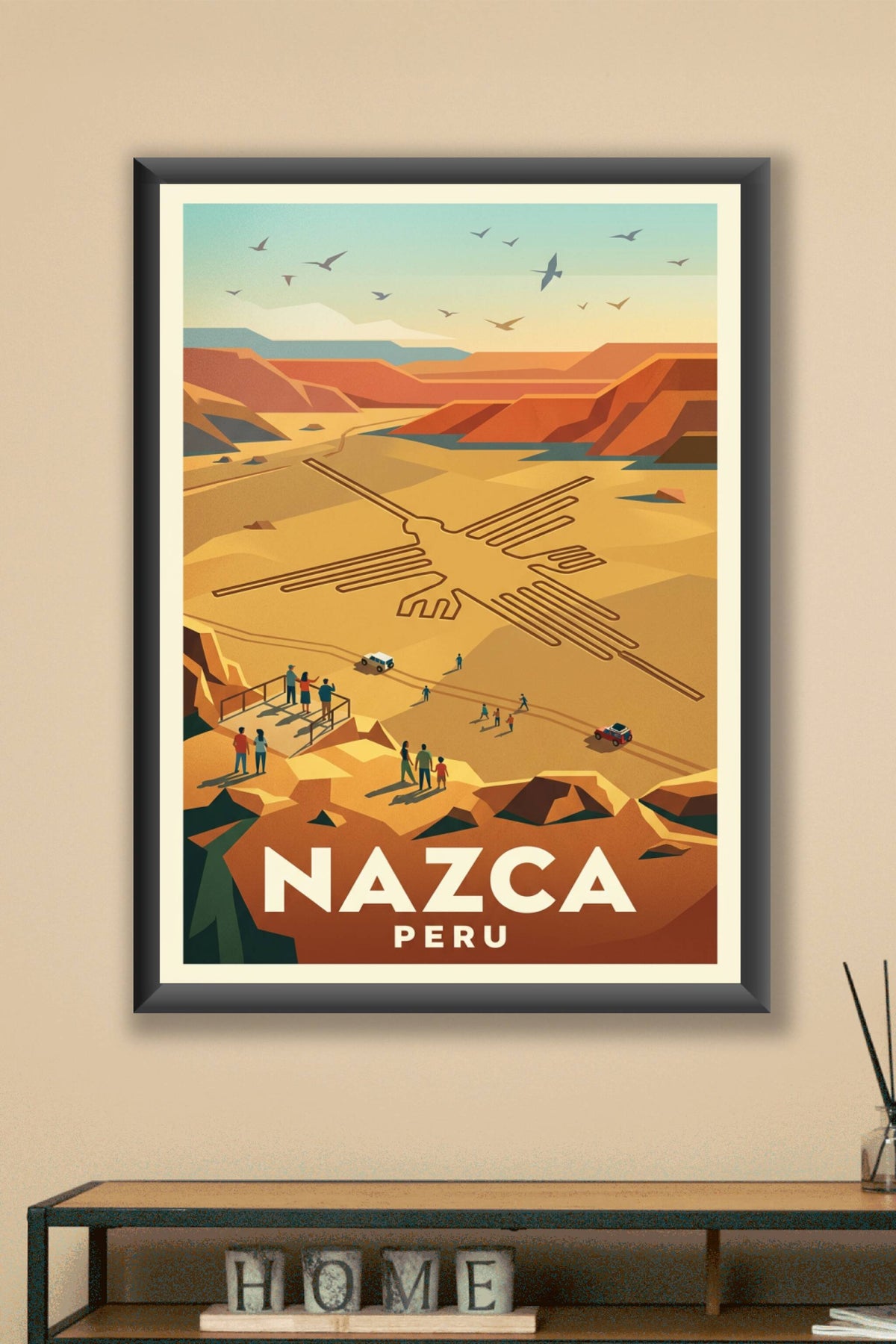 Affiche de Nazca, poster colibri du Pérou