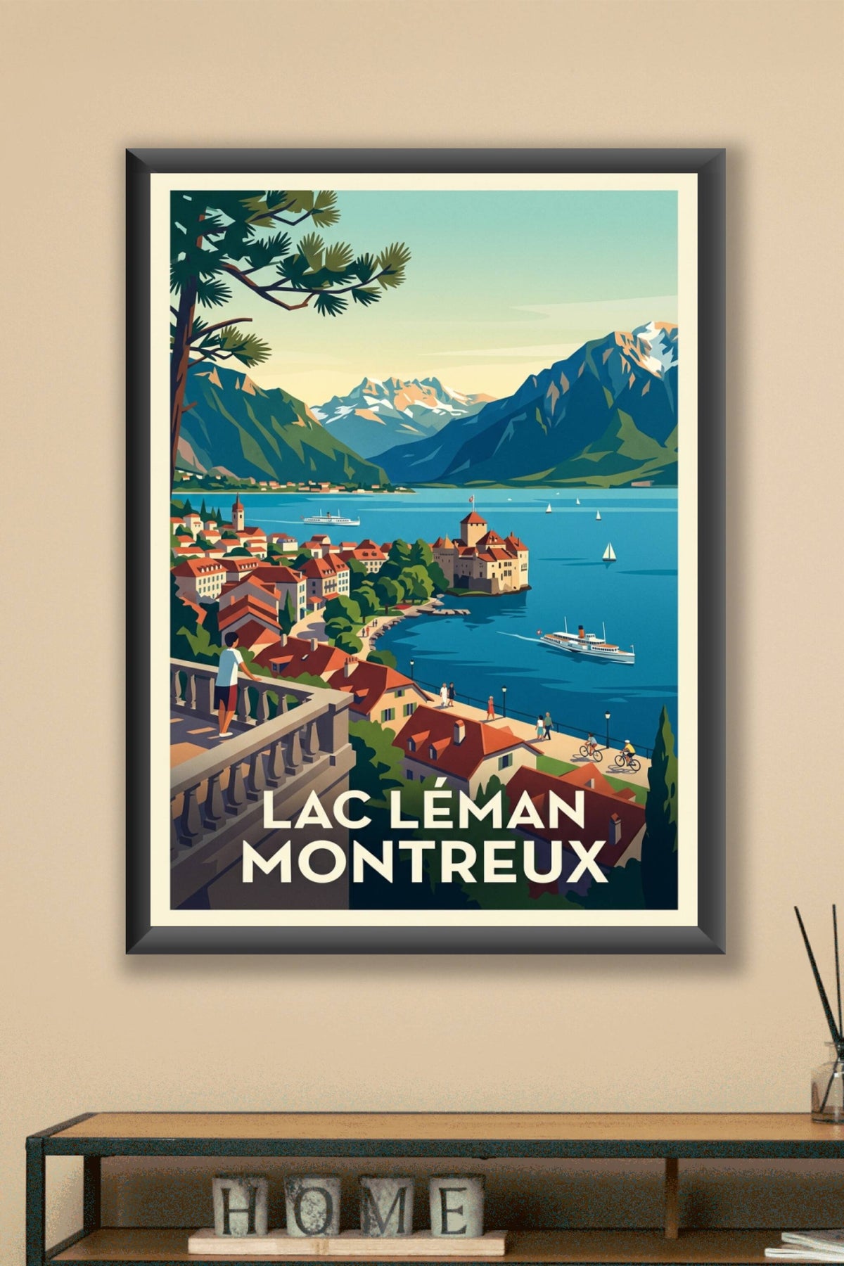 Poster du Lac Léman, Montreux Suisse