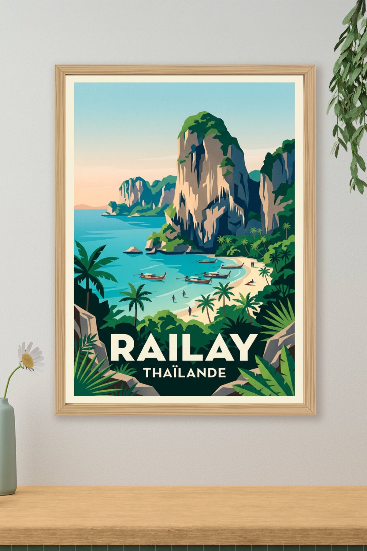 Poster de Railay, affiche Thaïlande voyage