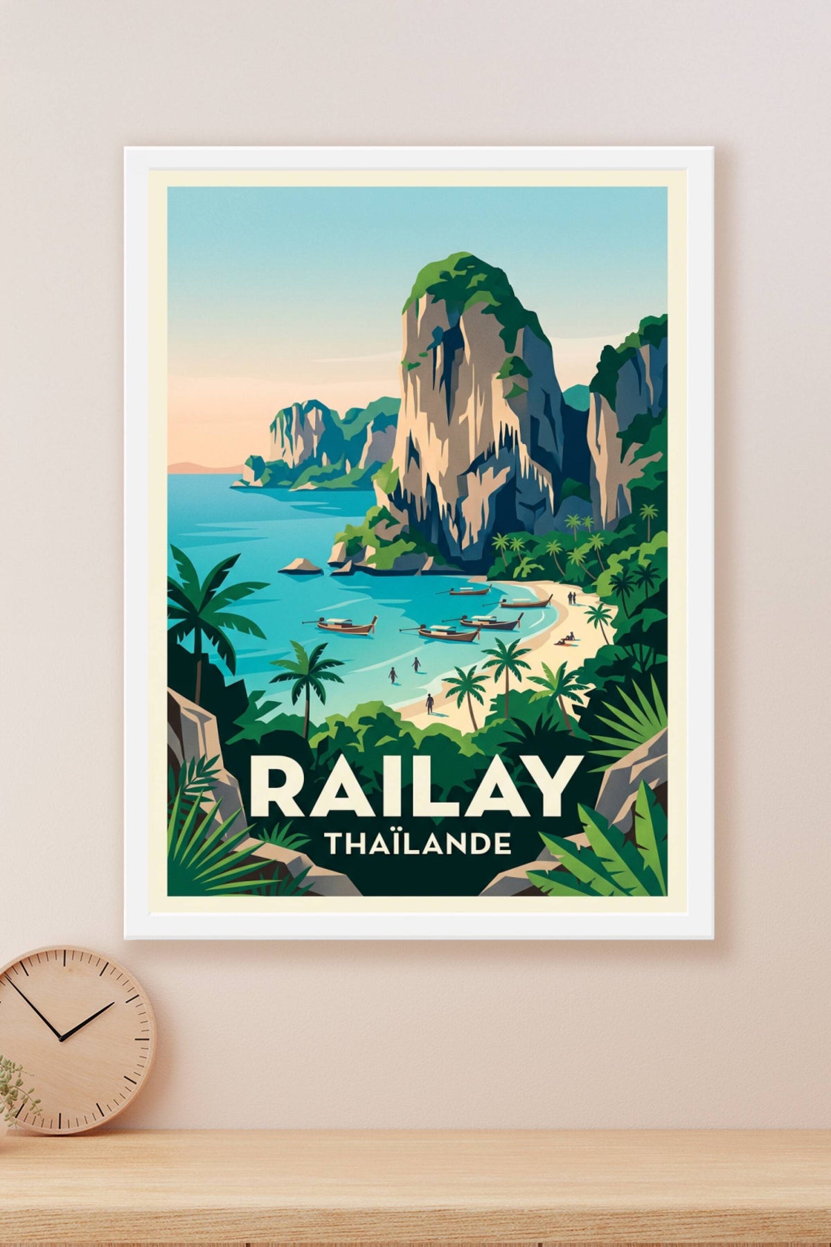 Poster de Railay, affiche Thaïlande voyage
