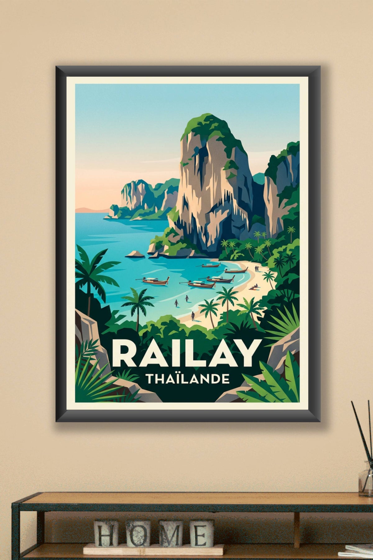 Poster de Railay, affiche Thaïlande voyage