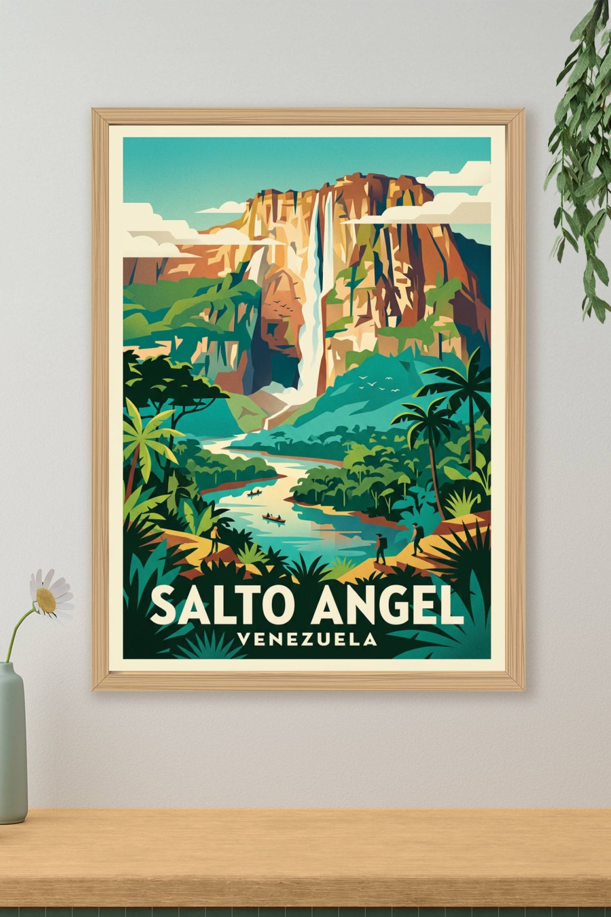 Affiche Salto Angel, Venezuela vintage