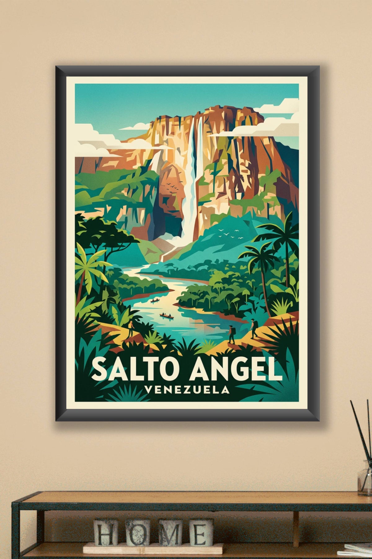 Affiche Salto Angel, Venezuela vintage