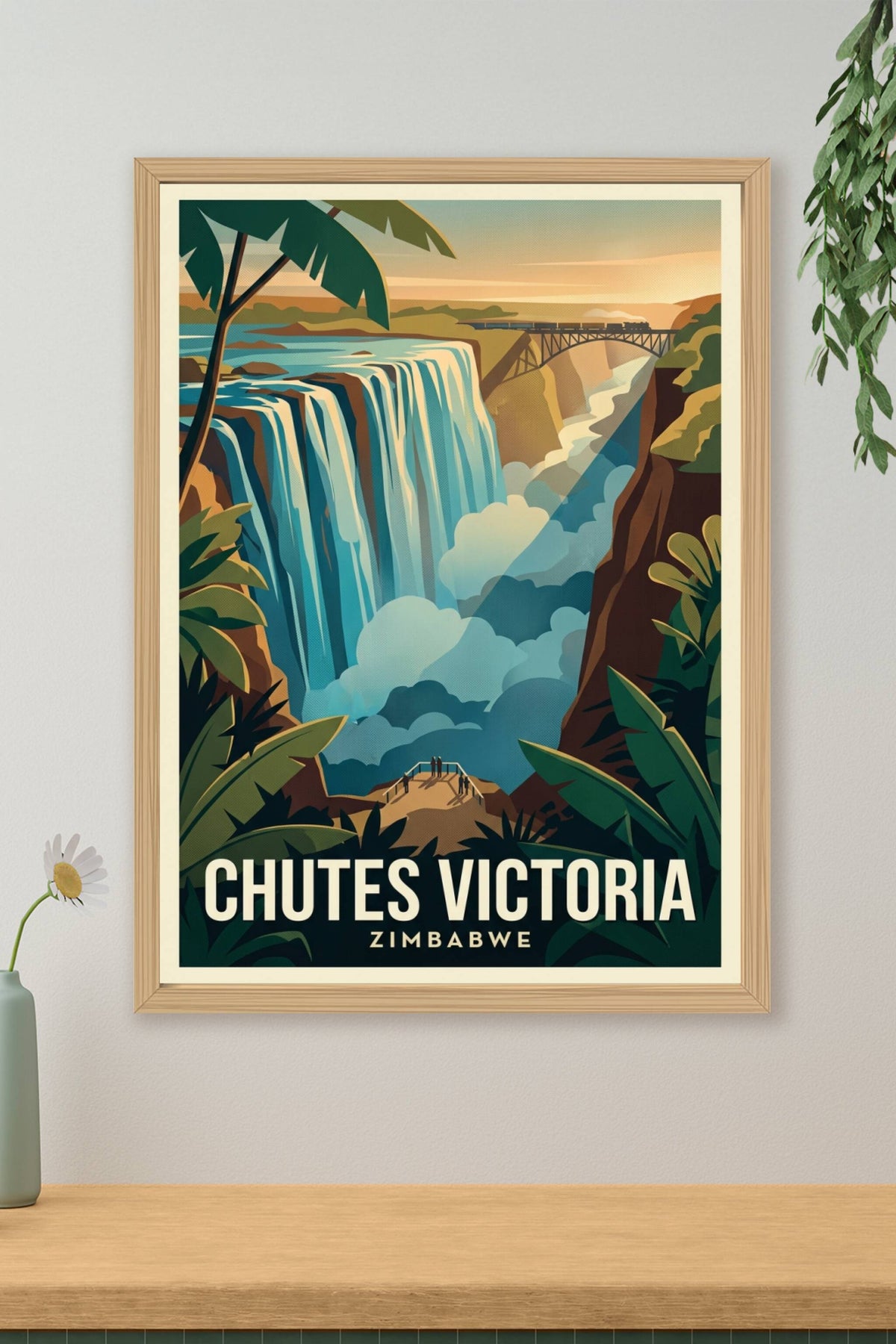 Affiche des Chutes Victoria, poster vintage